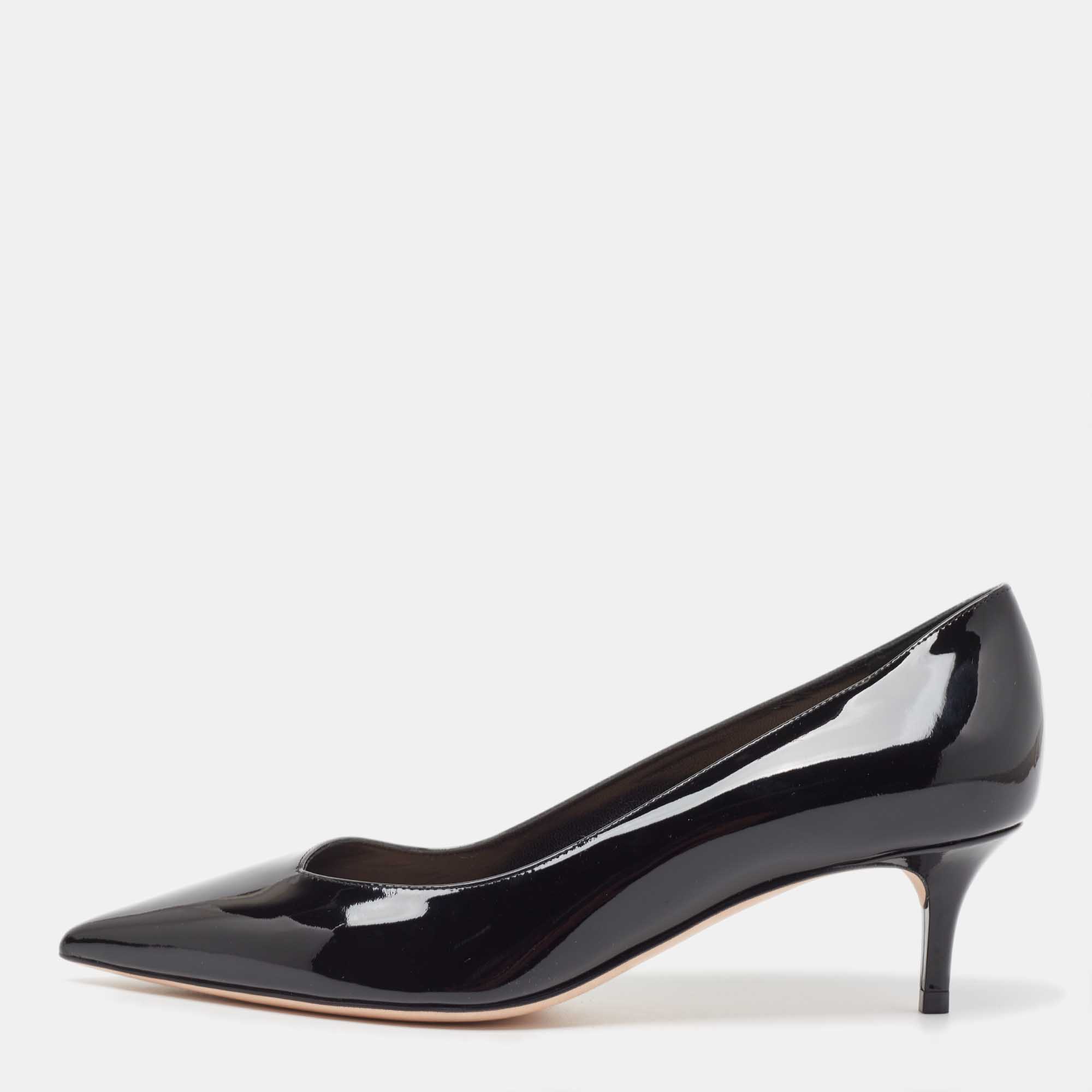 Christian Dior Black Patent Leather Pointed Toe Pumps Size 38