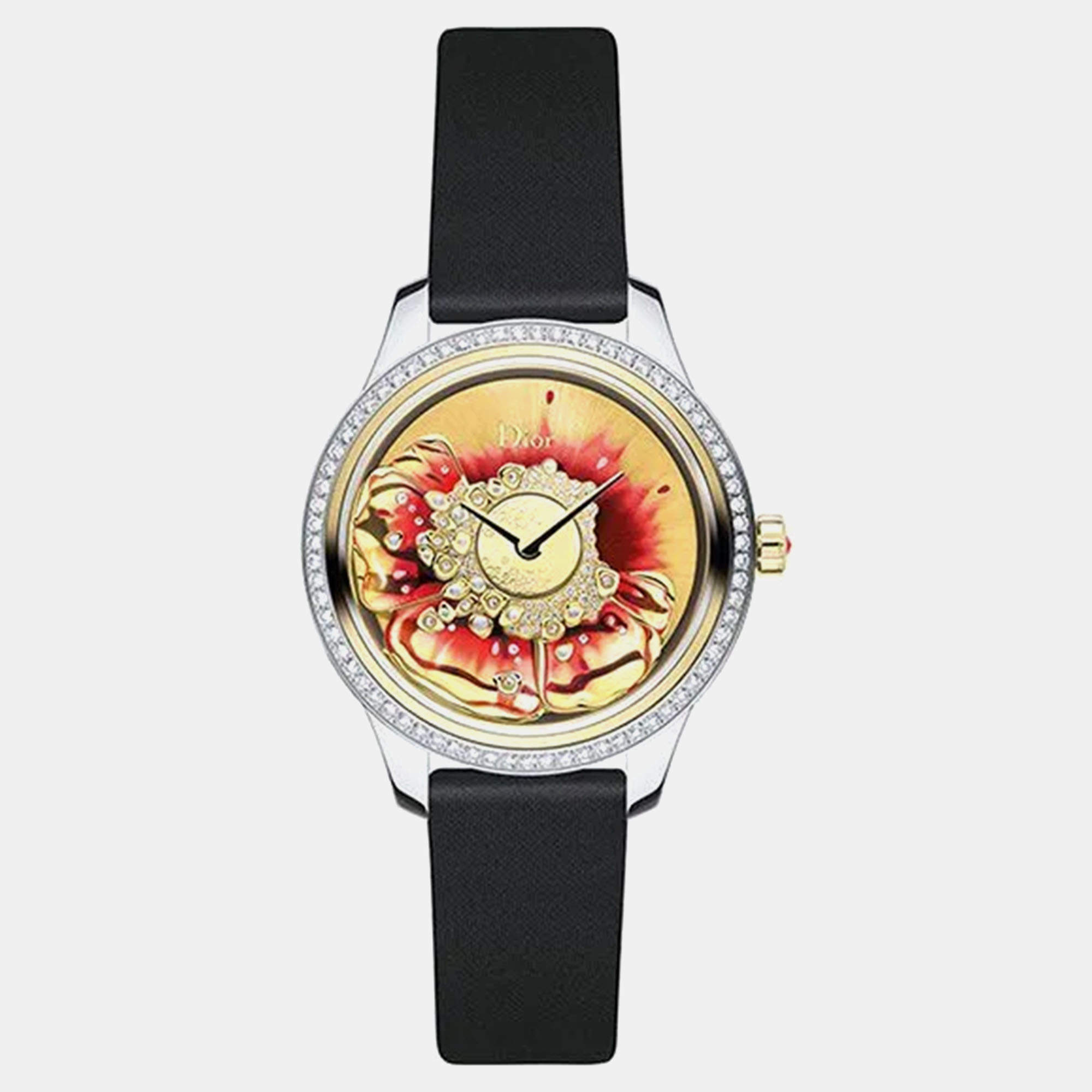 Dior MOP 18k Rose Gold Stainless Steel Grand Bal Cs153B2Ja001 Automatic Women's Wristwatch 36 mm