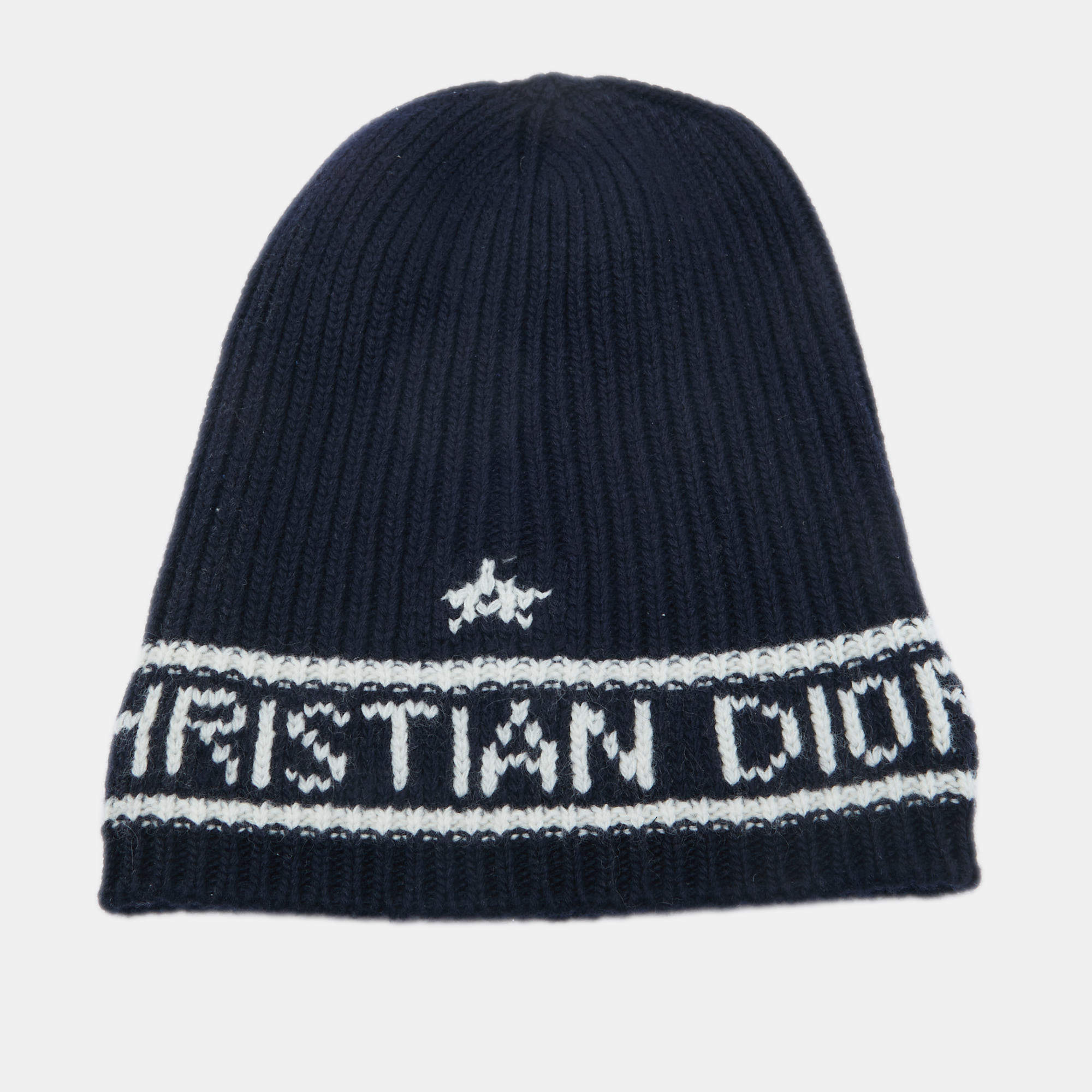 Pre Owned Dior Navy Blue Wool Cashmere Beanie