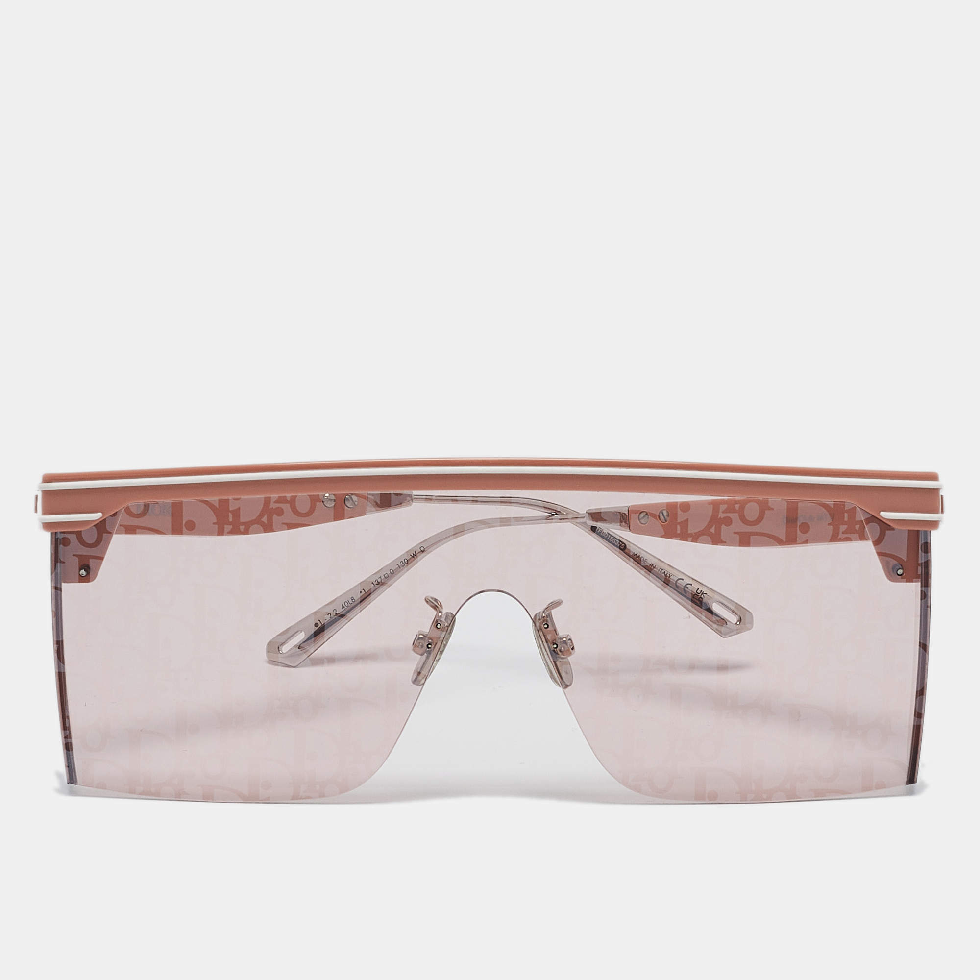Pre Owned Dior Pink DiorClub M1U Oblique Shield Sunglasses