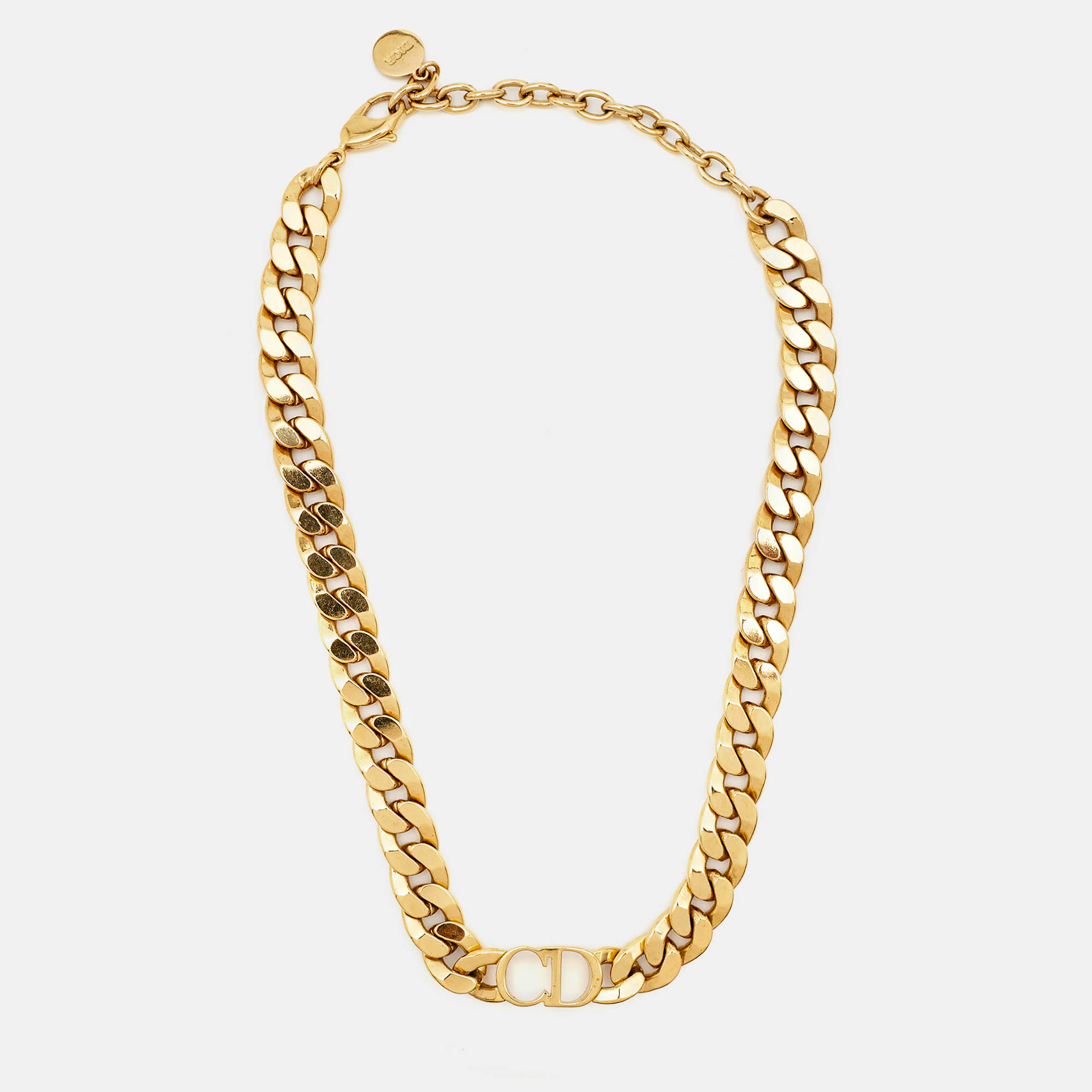 Pre Owned Dior CD Danseuse Etoile Gold Tone Choker Necklace