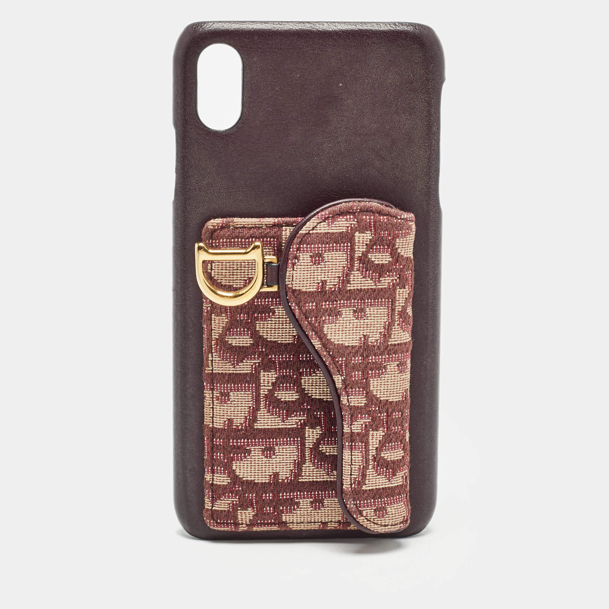 Dior Burgundy Oblique Canvas and Leather iPhone XS Max Case