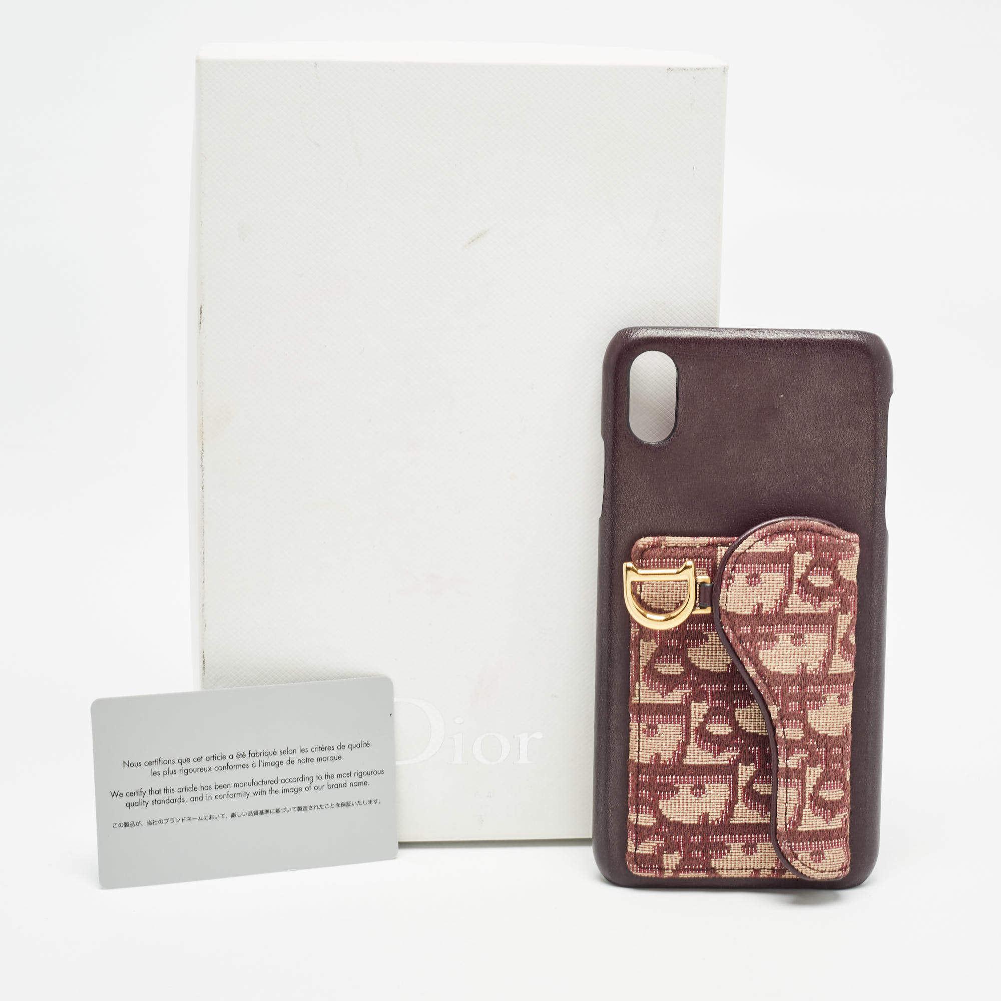 【Dior】ディオール　iPhoneケース 14 Pro Saddle 極美品】証明書あり Dior ディオール 14promax iPhone ケース saddle