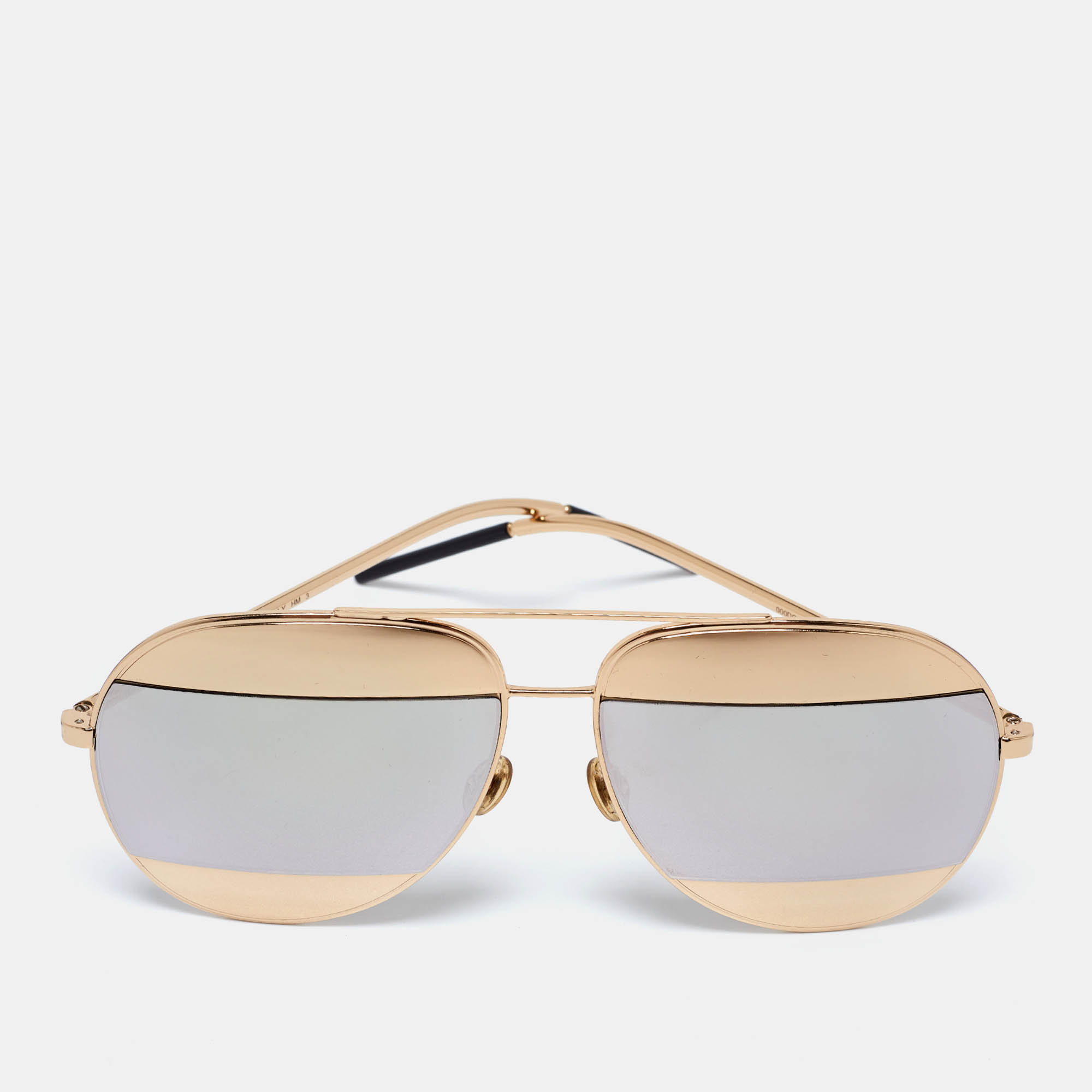 Dior Gold Tone/Grey 000DC DiorSplit 1 Aviator Sunglasses