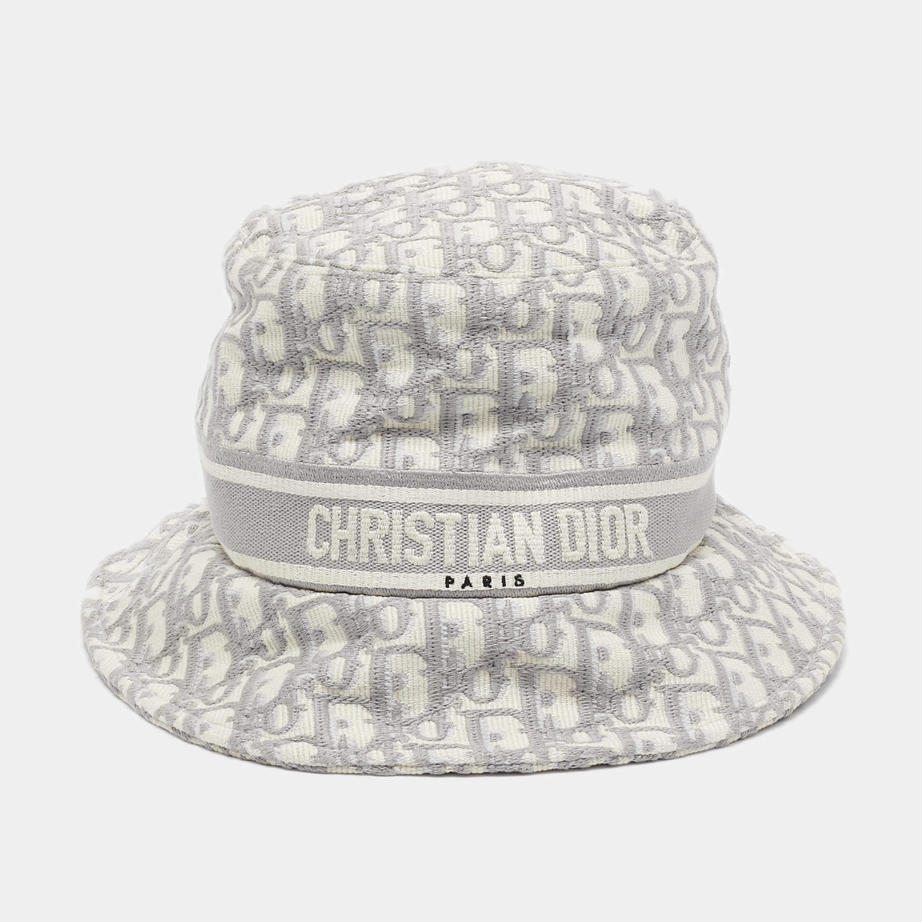 Christian Dior Grey Oblique Jacquard Bucket Hat
