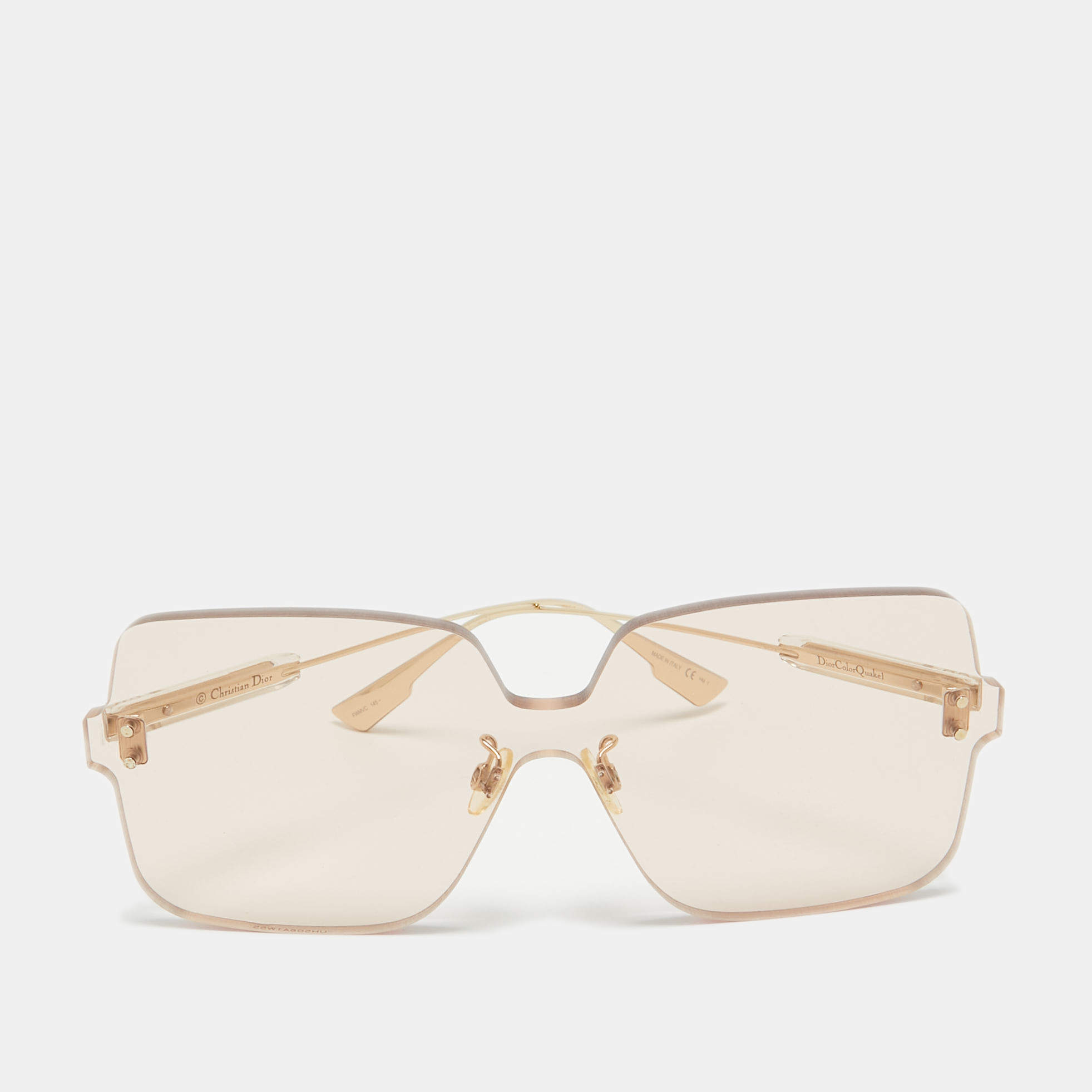 Pre Owned Dior Light Peach/Gold ColorQuake1 Oversized Sunglasses 