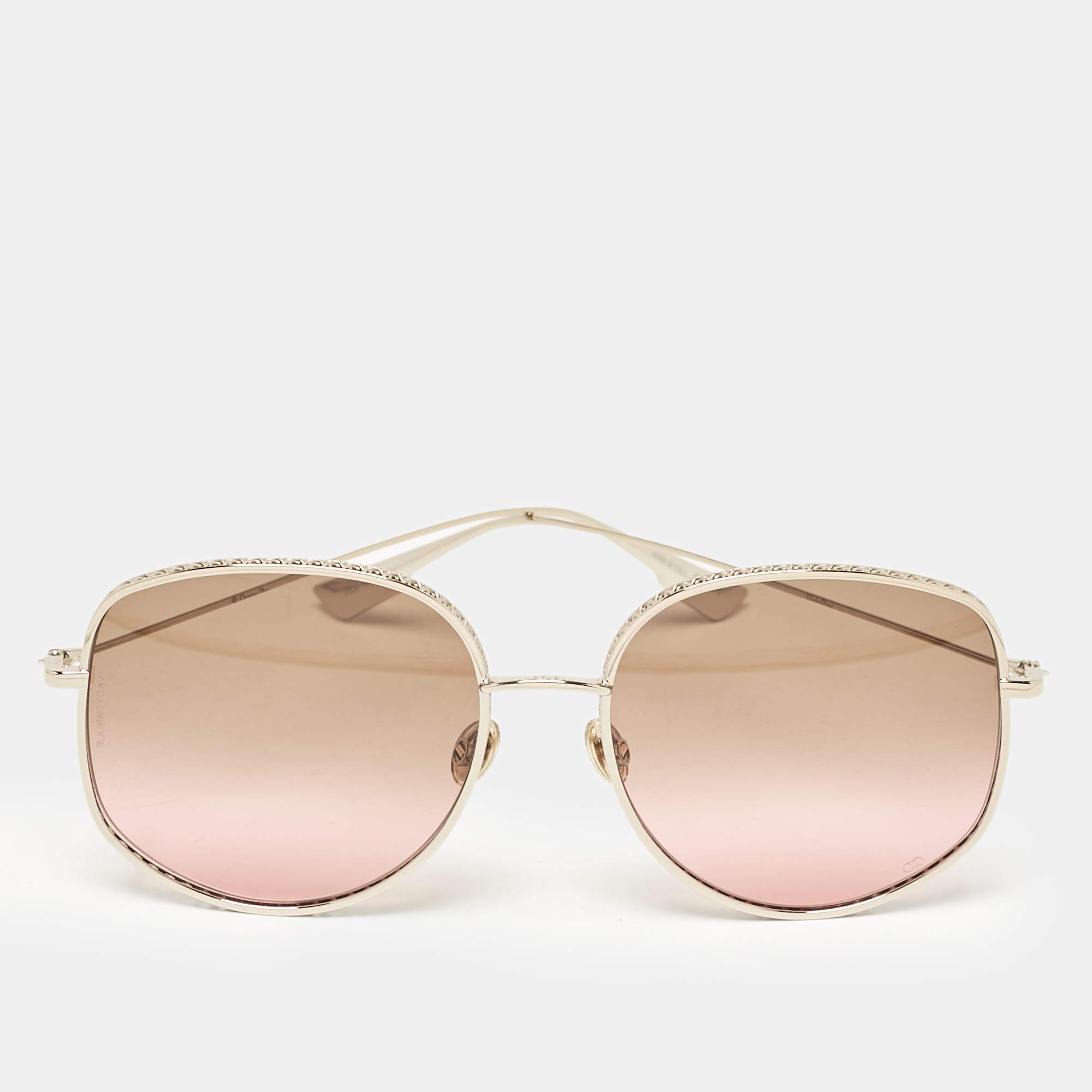 Dior Brown/Pink Gradient Diorbydior2 Oversized Sunglasses