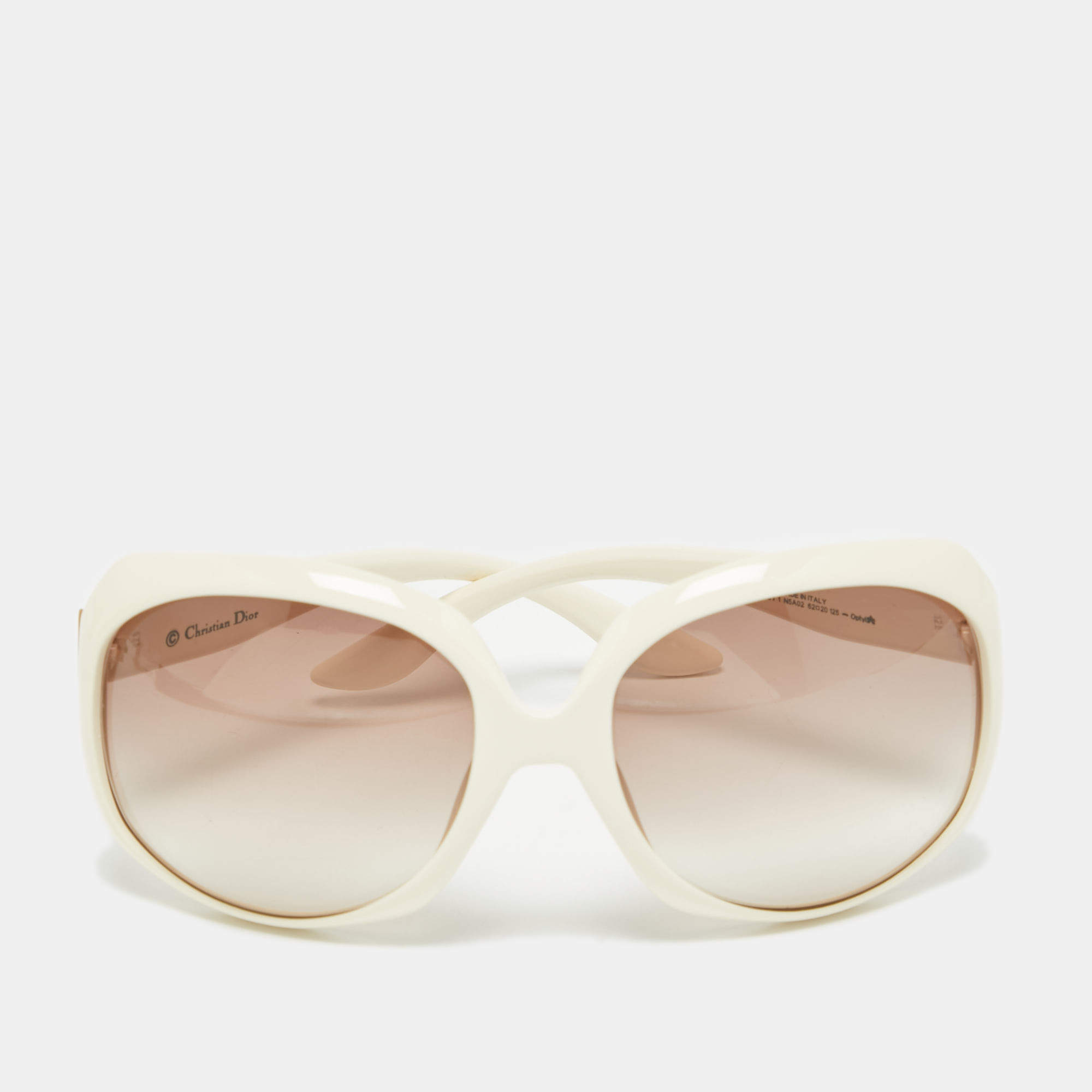 Dior White/Brown Gradient Glossy 1 Oversized Sunglasses