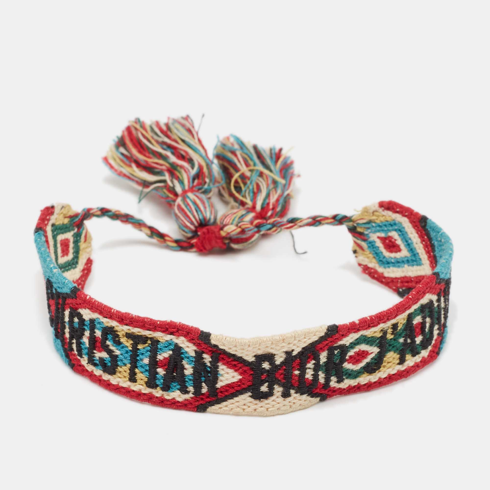 Dior J'Adior Woven Fabric Friendhsip Bracelet