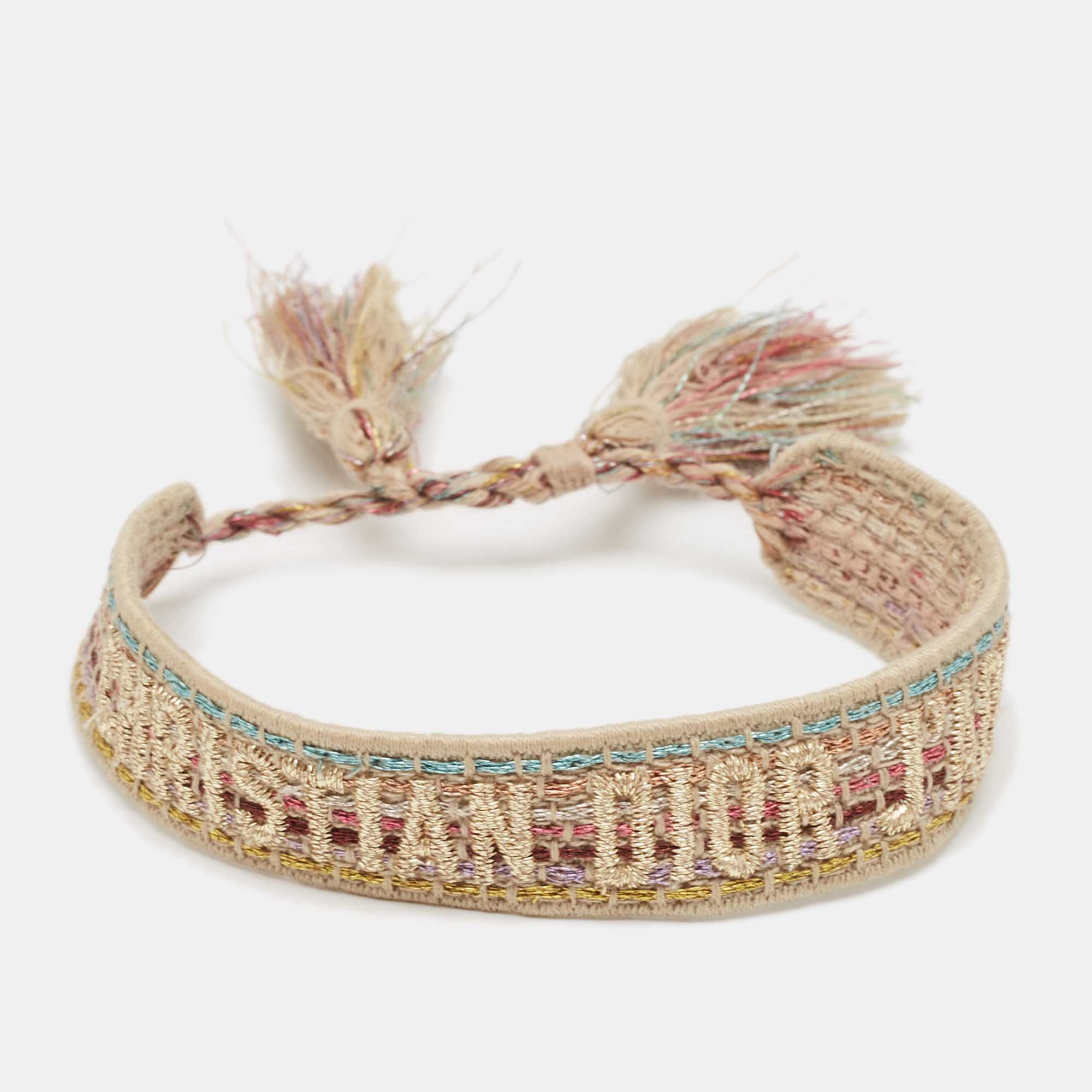 Dior J'Adior Woven Fabric Friendship Bracelet