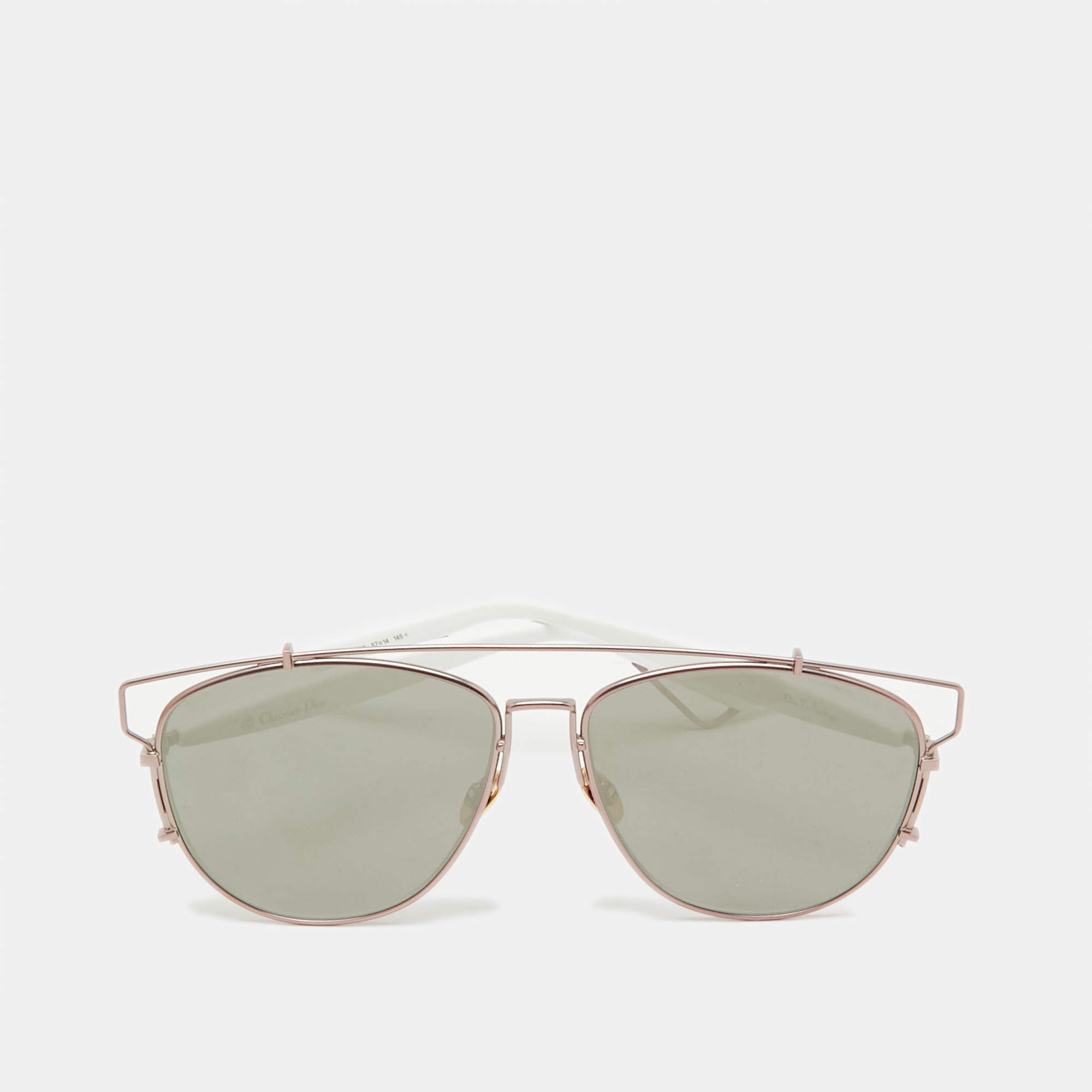 Dior Two Tone/Grey Mirrored DiorTechnologic Aviator Sunglasses