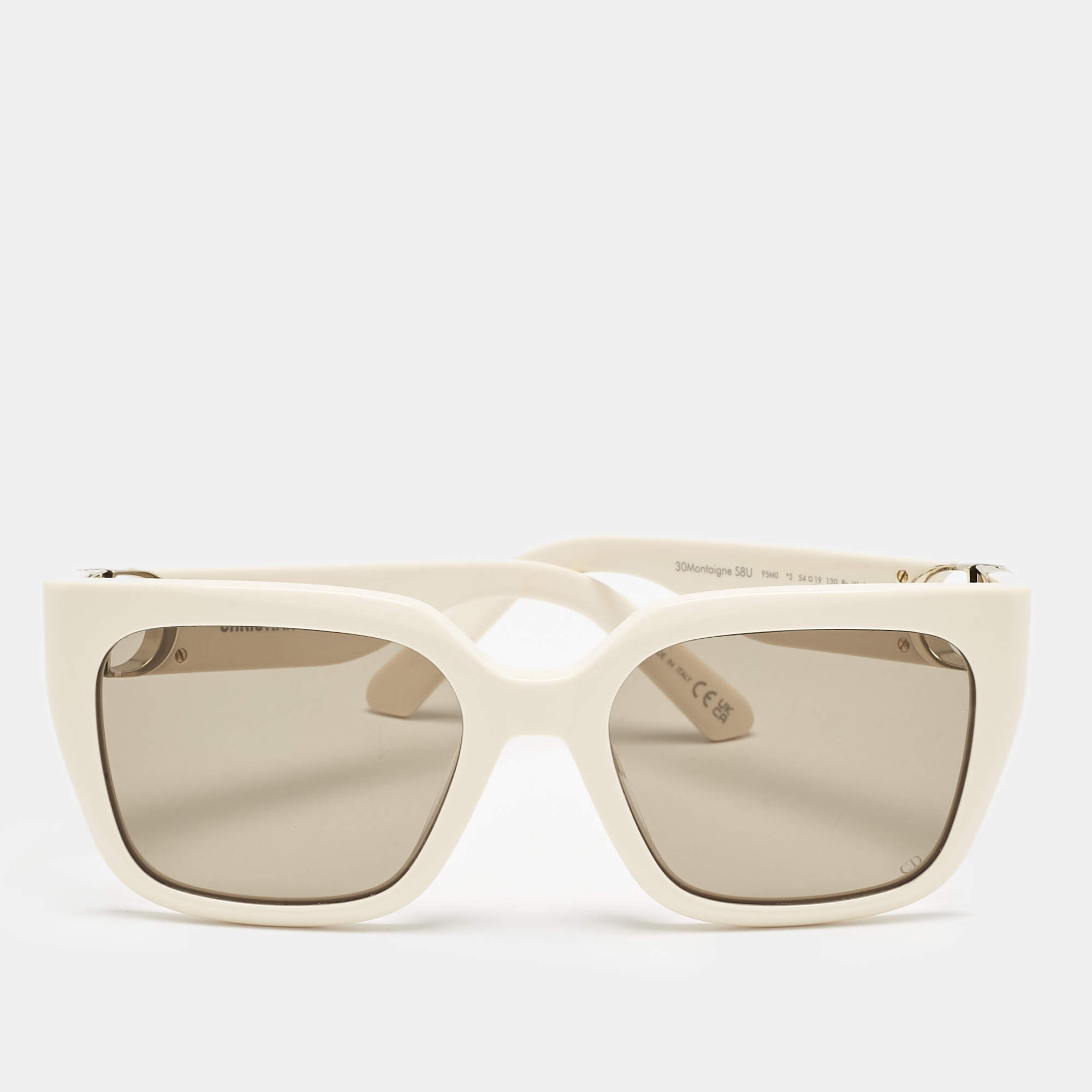Dior Light Cream/Brown 30Montaigne SBU Square Sunglasses
