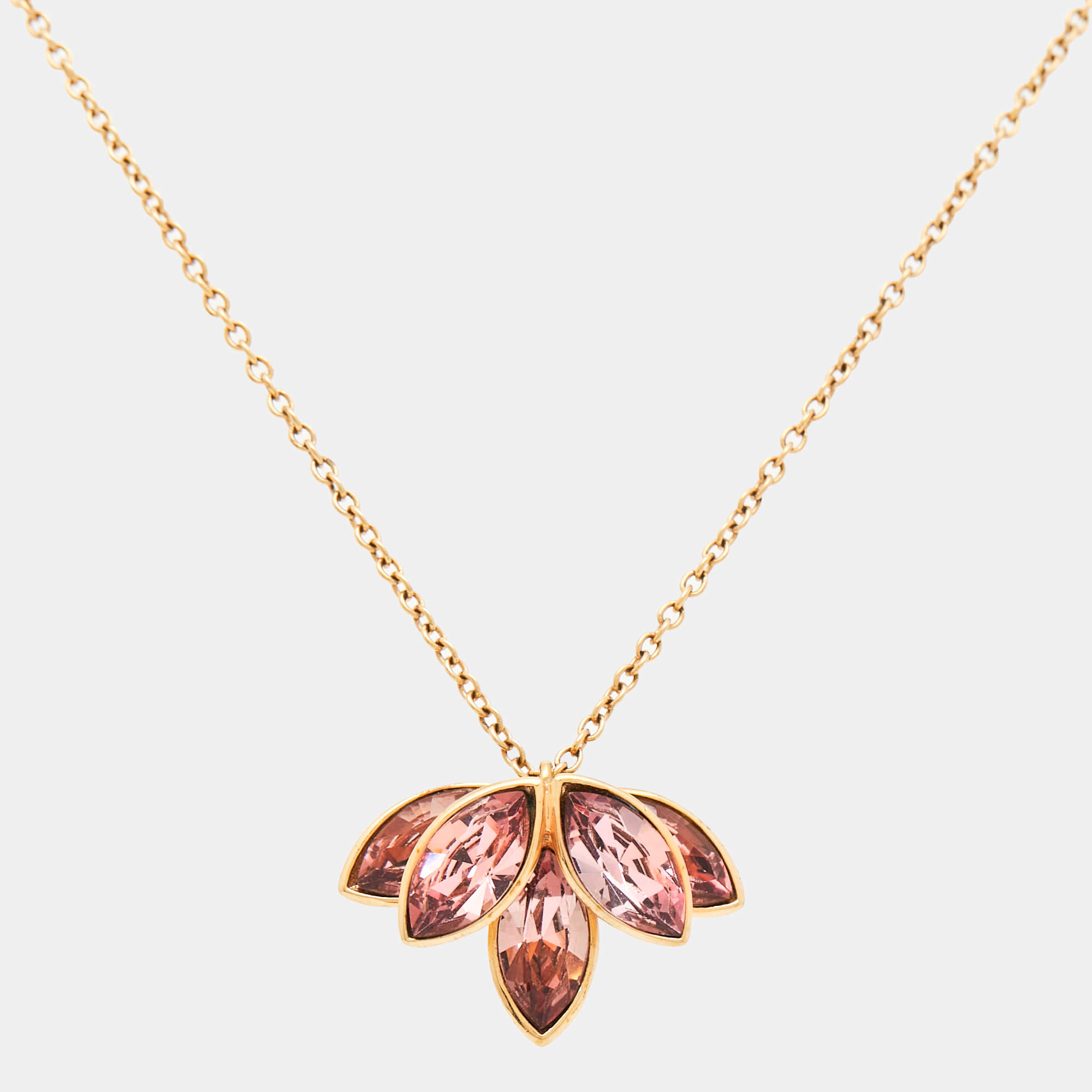 Dior Floral Crystal Gold Tone Necklace