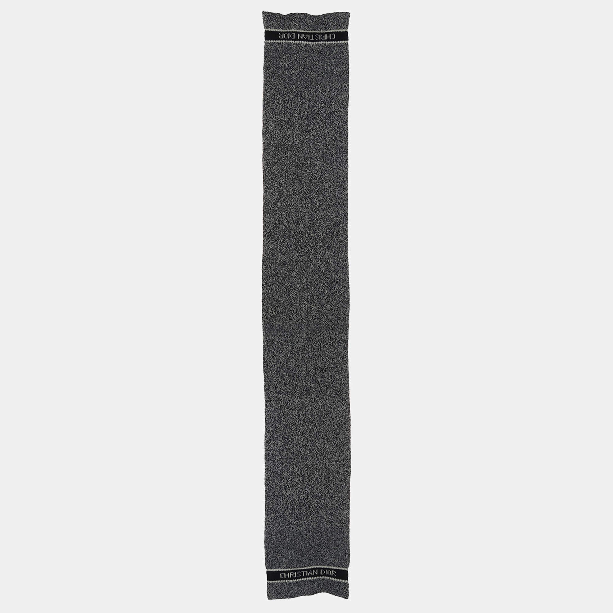 Dior Navy Blue & White Wool Stole