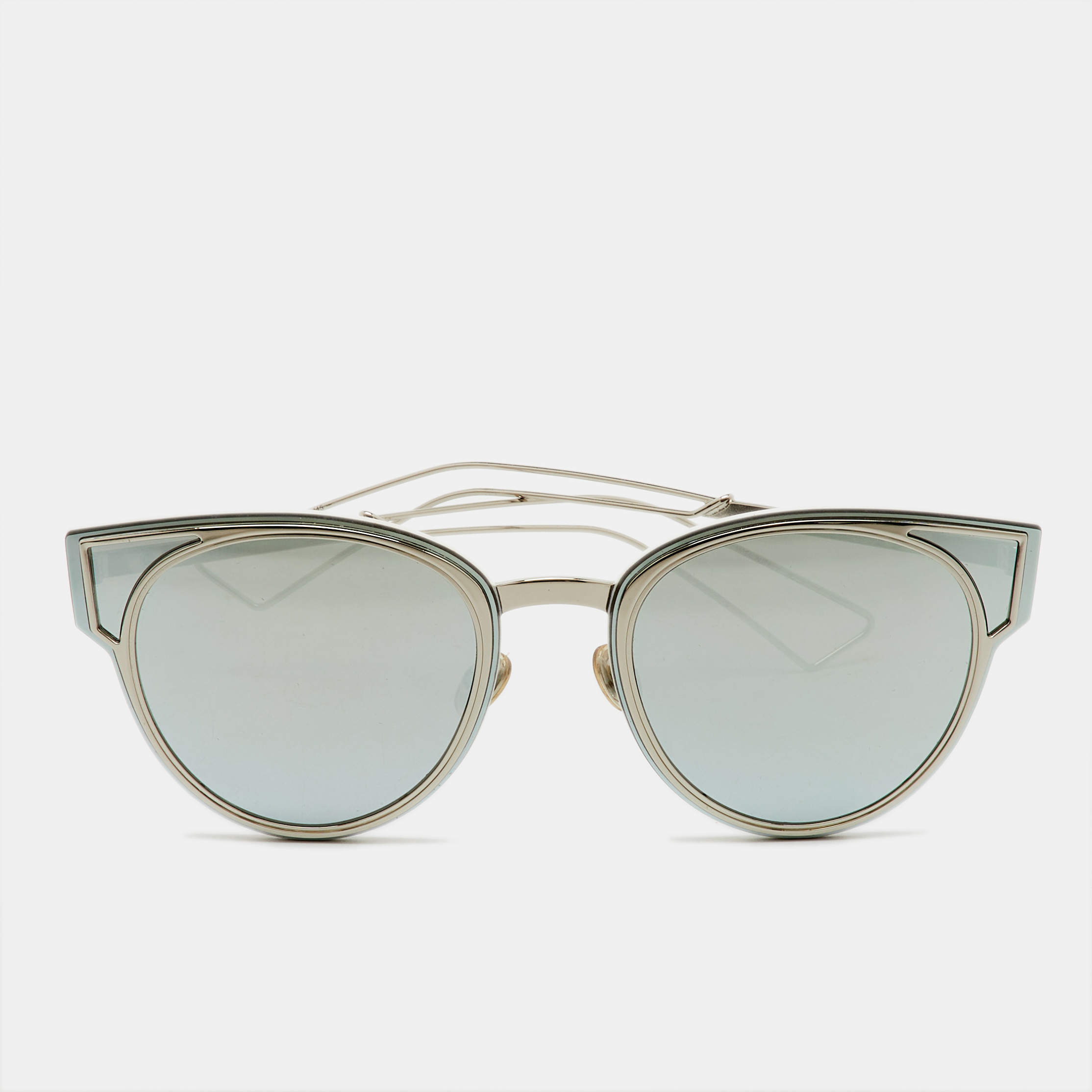 Dior Silver Tone/Black Mirrored 010DC DiorSculpt Cat-Eye Sunglasses