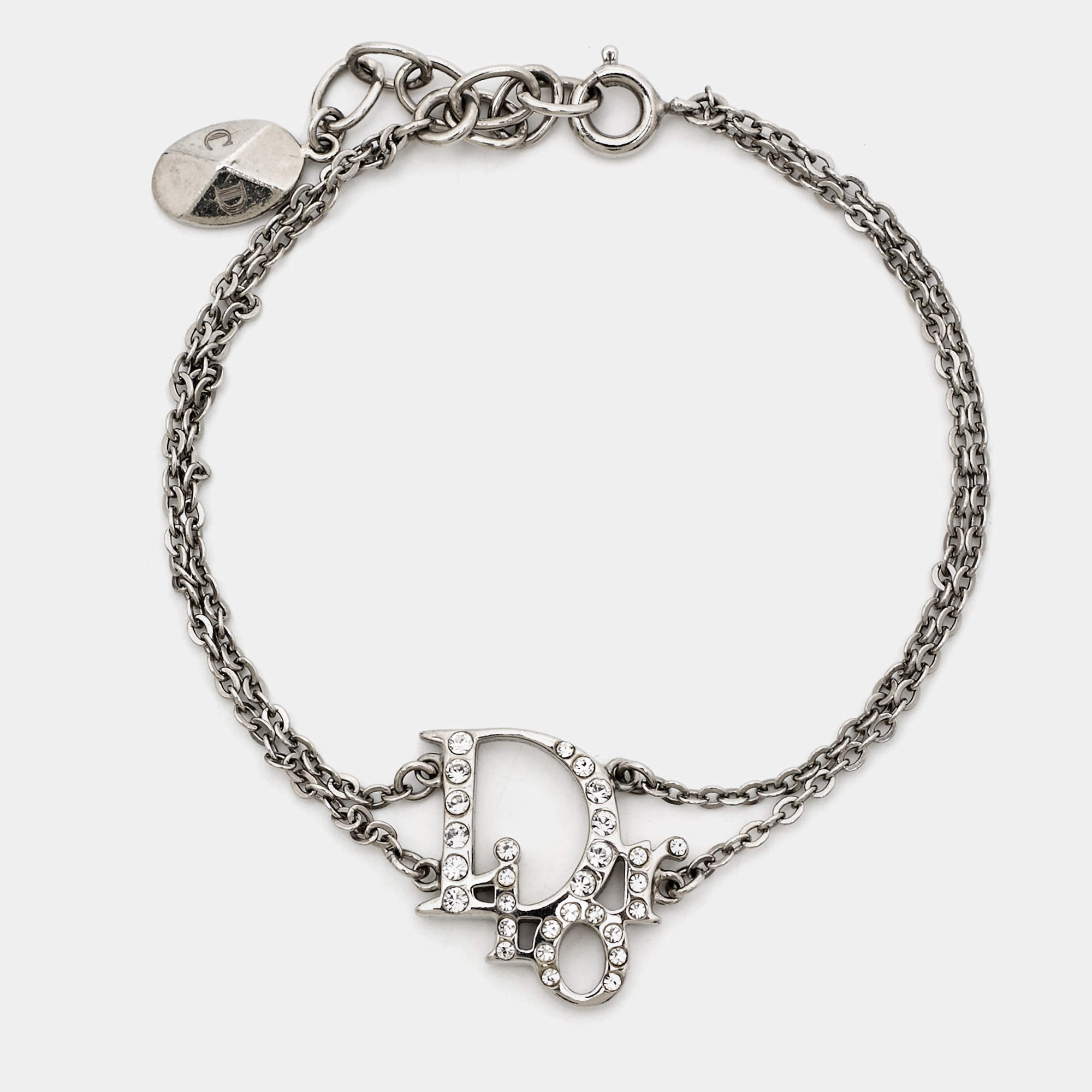 مملوكة مسبقًا Dior Oblique Crystals Silver Stone Bracelet