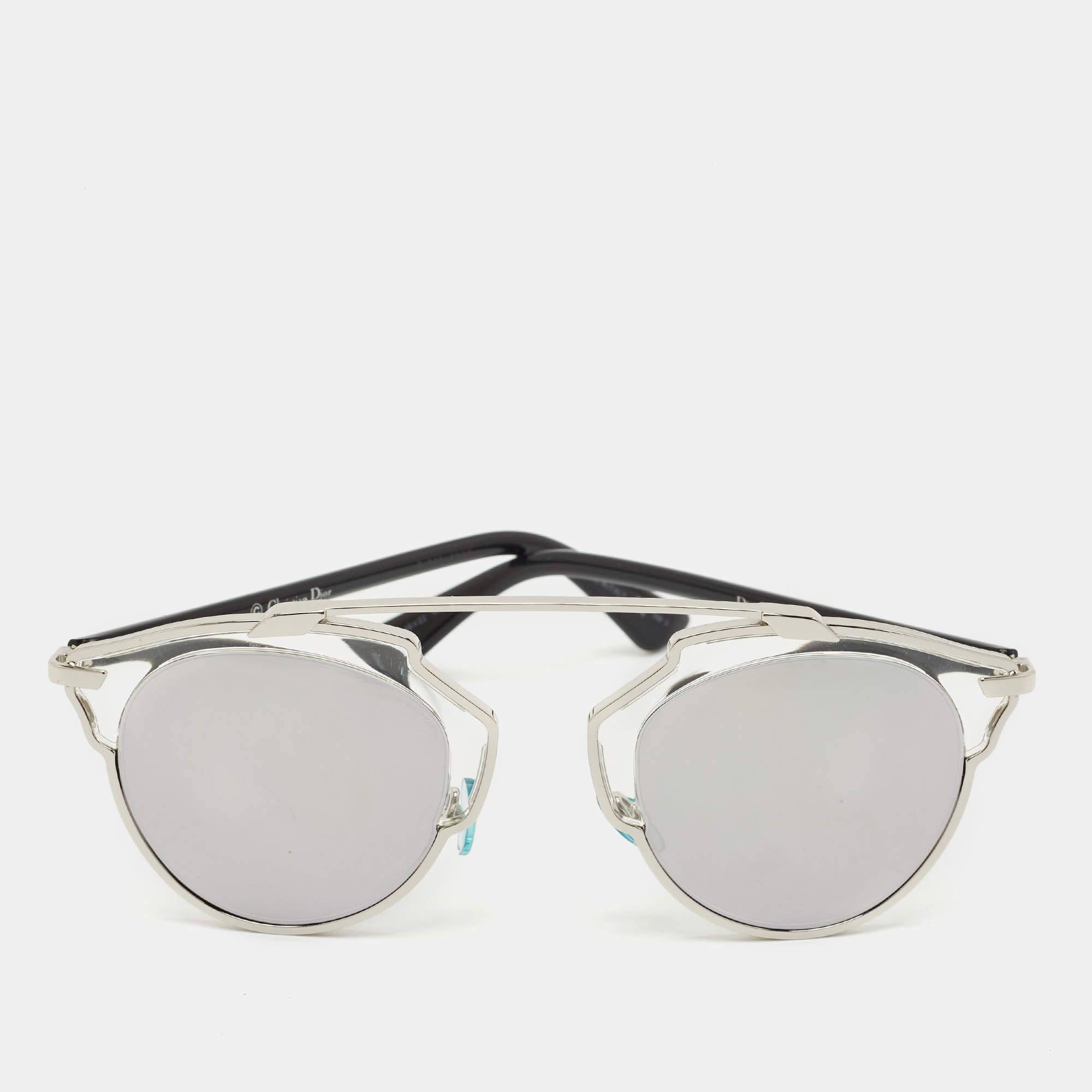 Dior Silver/Black Mirrored DiorSoReal Aviator Sunglasses