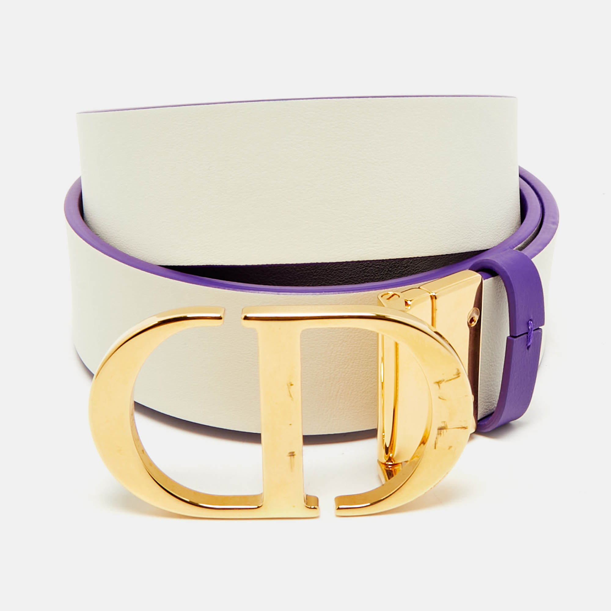 【関税&送料込】Dior Belts Dior Beige Leather CD Logo Buckle Belt 80 CM Dior | TLC
