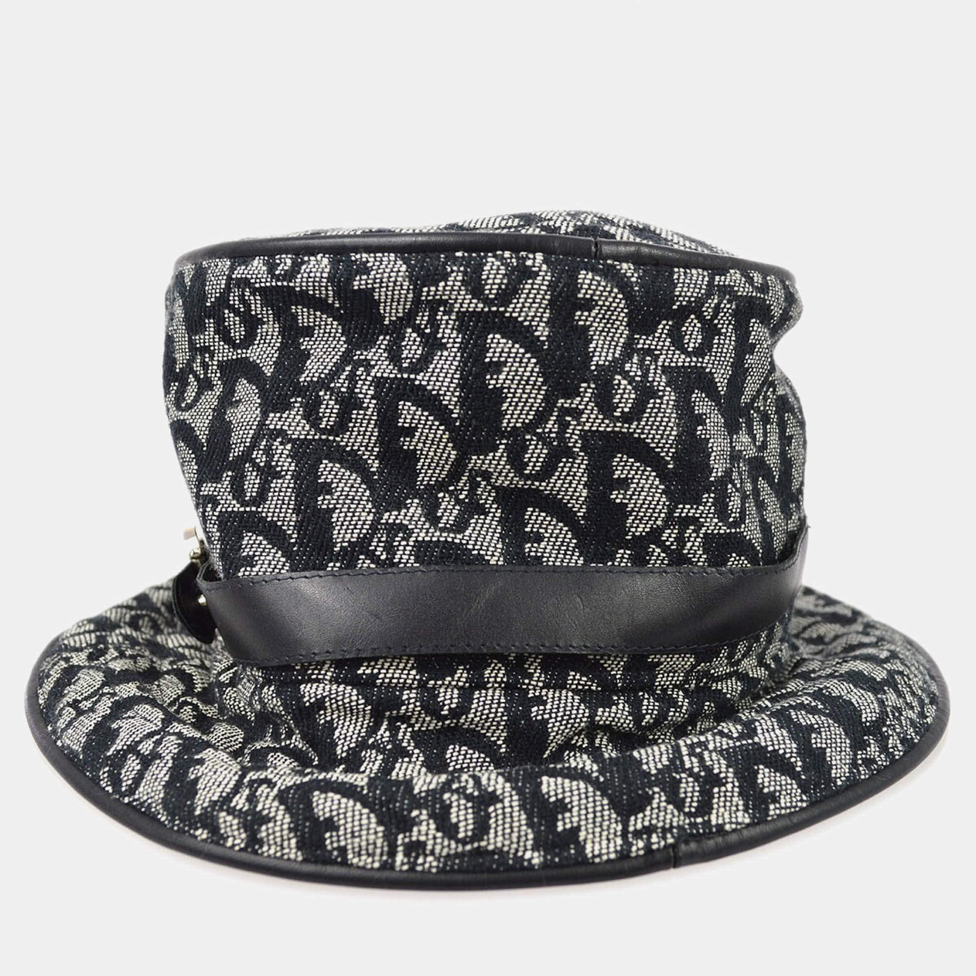 Dior Black Gray Canvas Trotter Hat 