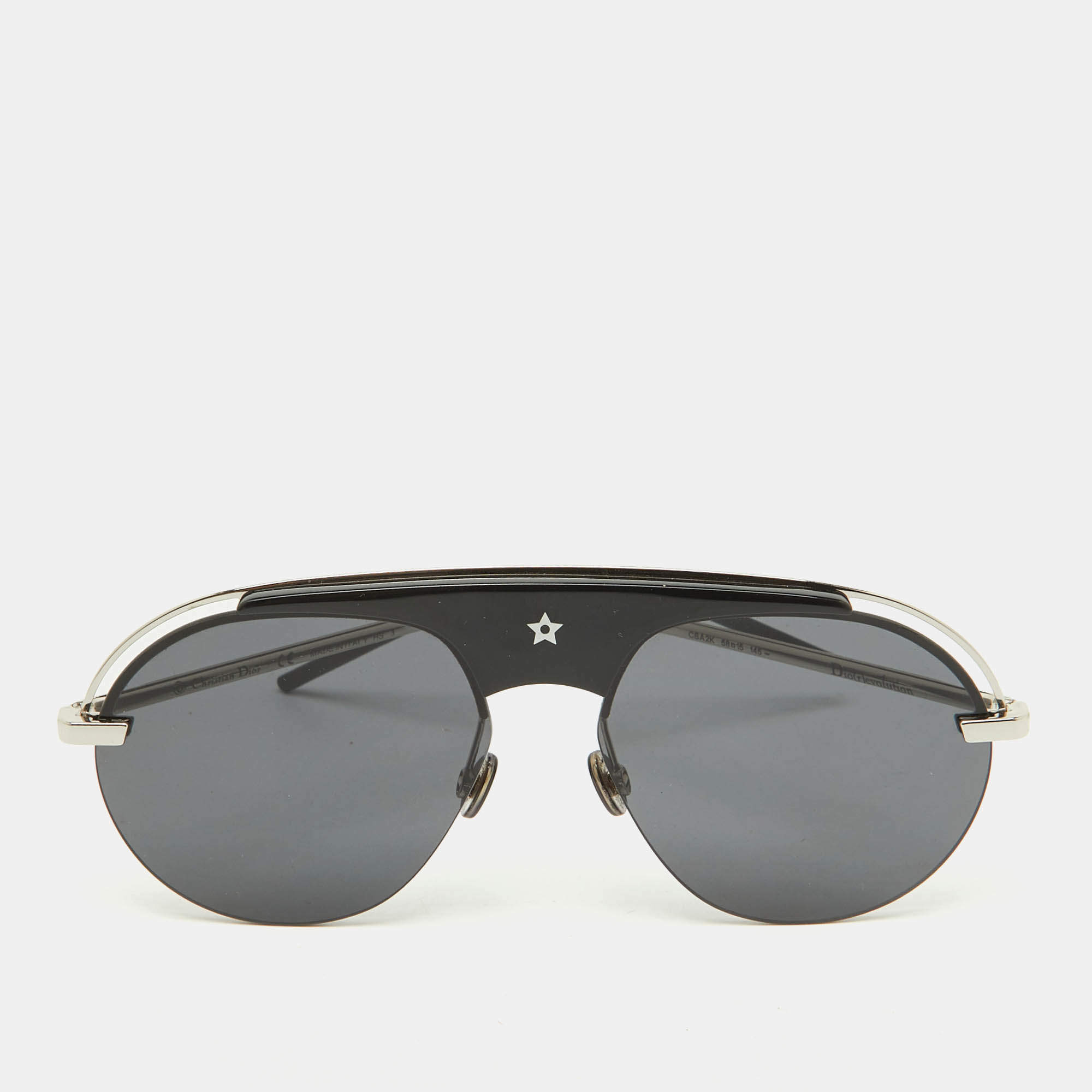 Pre Owned Dior Black/Silver Revolution Pilot Aviator Sunglasses