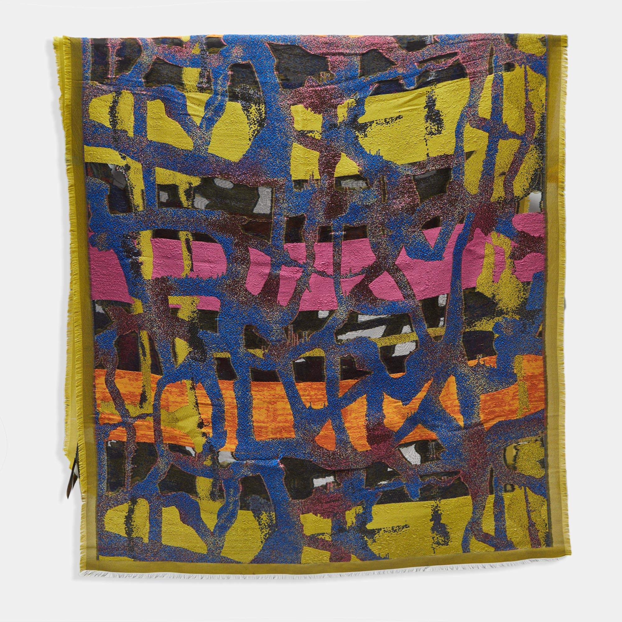 Pre Owned Christian Dior Chris Martin Limited Edition Multicolor Lurex Silk Scarf