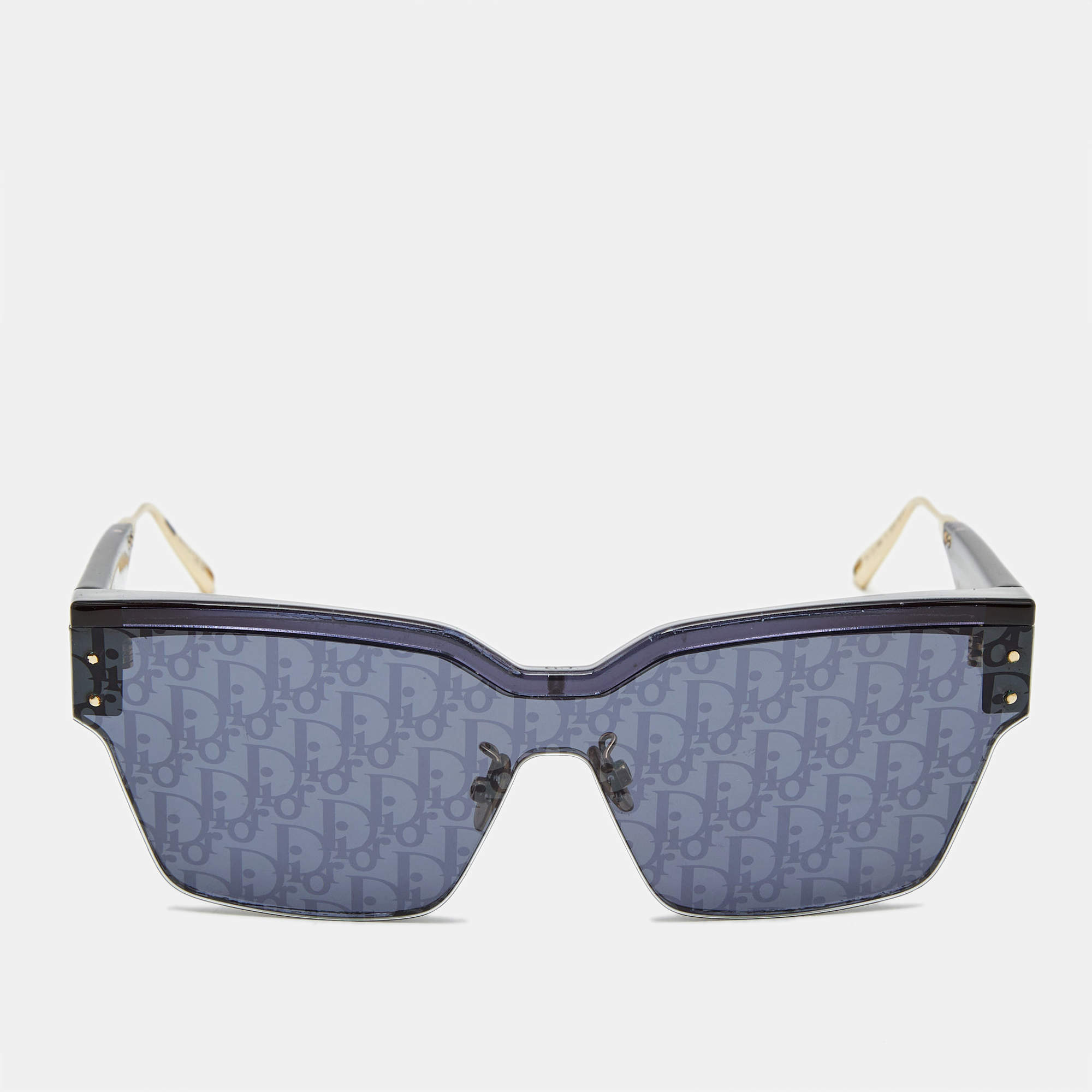 Pre Owned Dior Navy Blue Oblique DiorClub 30B8 Shield Sunglasses