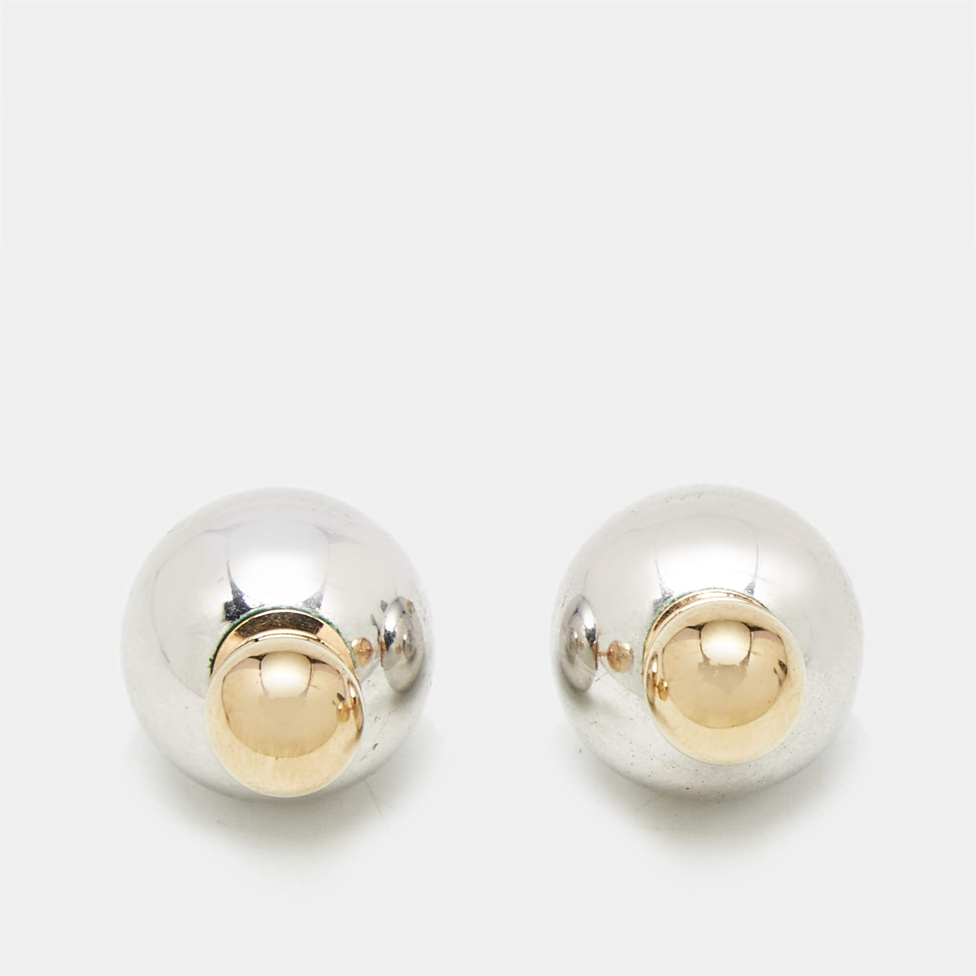 Pre Owned Dior Tribales Two Tone Metal Earrings