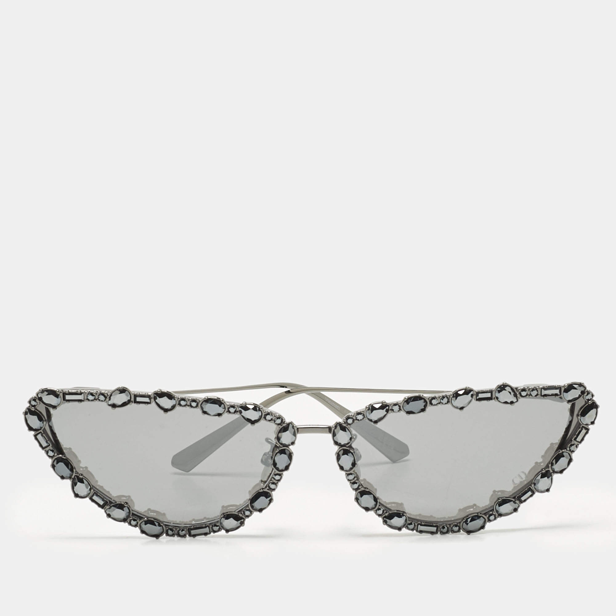Pre Owned Dior Grey MissDior B1U Crystals Cat Eye Sunglasses