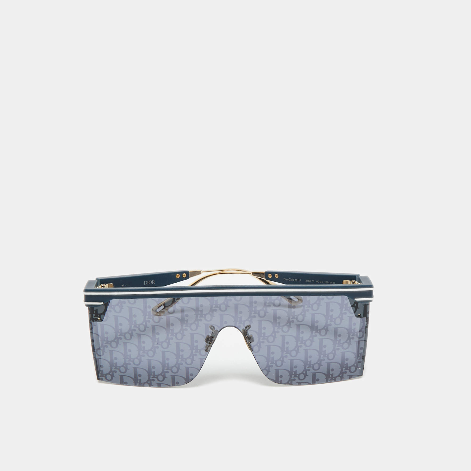 Pre Owned Christian Dior Navy Blue Oblique DiorClub M1U Mask Sunglasses