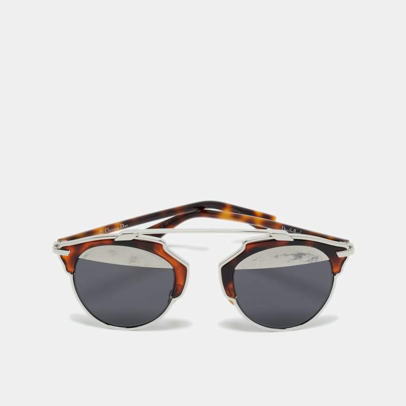 Pre Owned Dior Tortoise Brown/Black AOOMD DiorSoReal Aviator Sunglasses