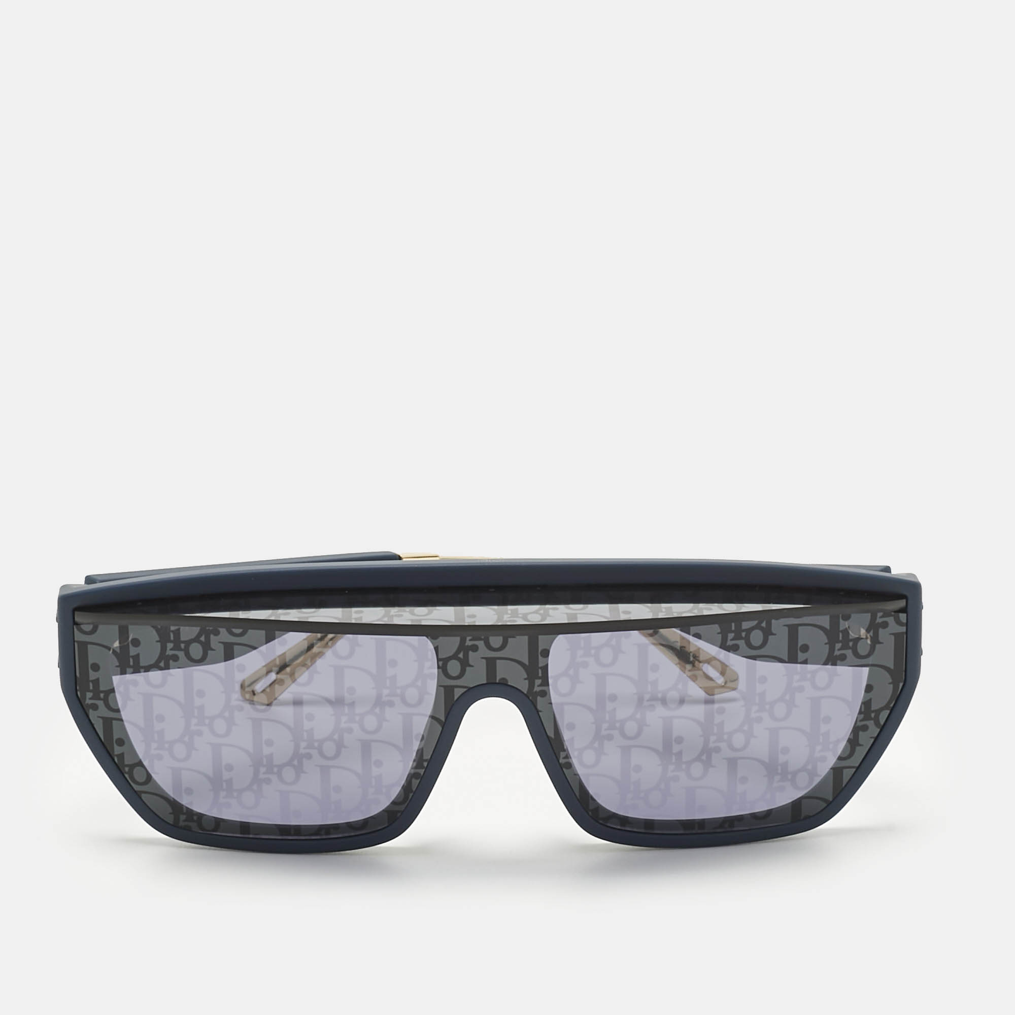 Pre Owned Dior Navy Blue Oblique DiorClub 31B8 Shield Sunglasses