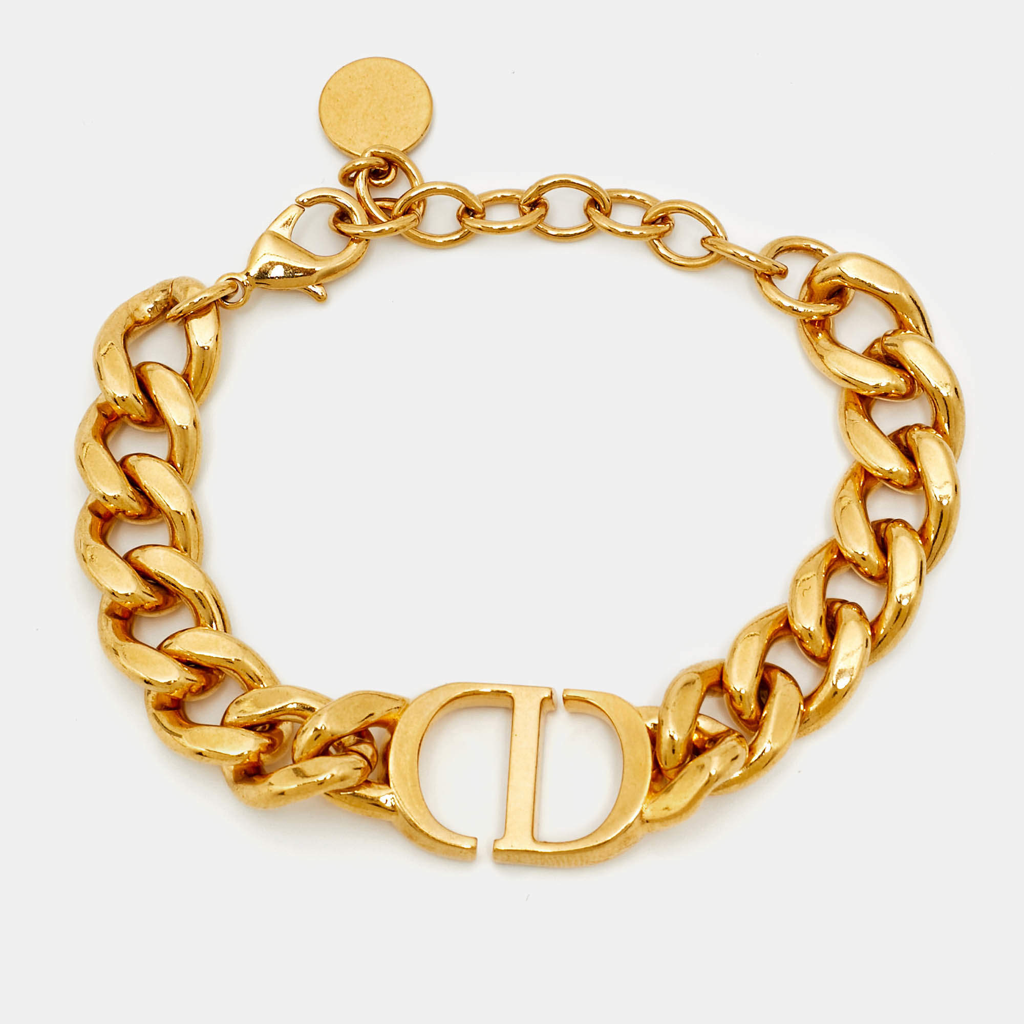 Pre Owned Dior 30 Montaigne Gold Tone Metal Bracelet