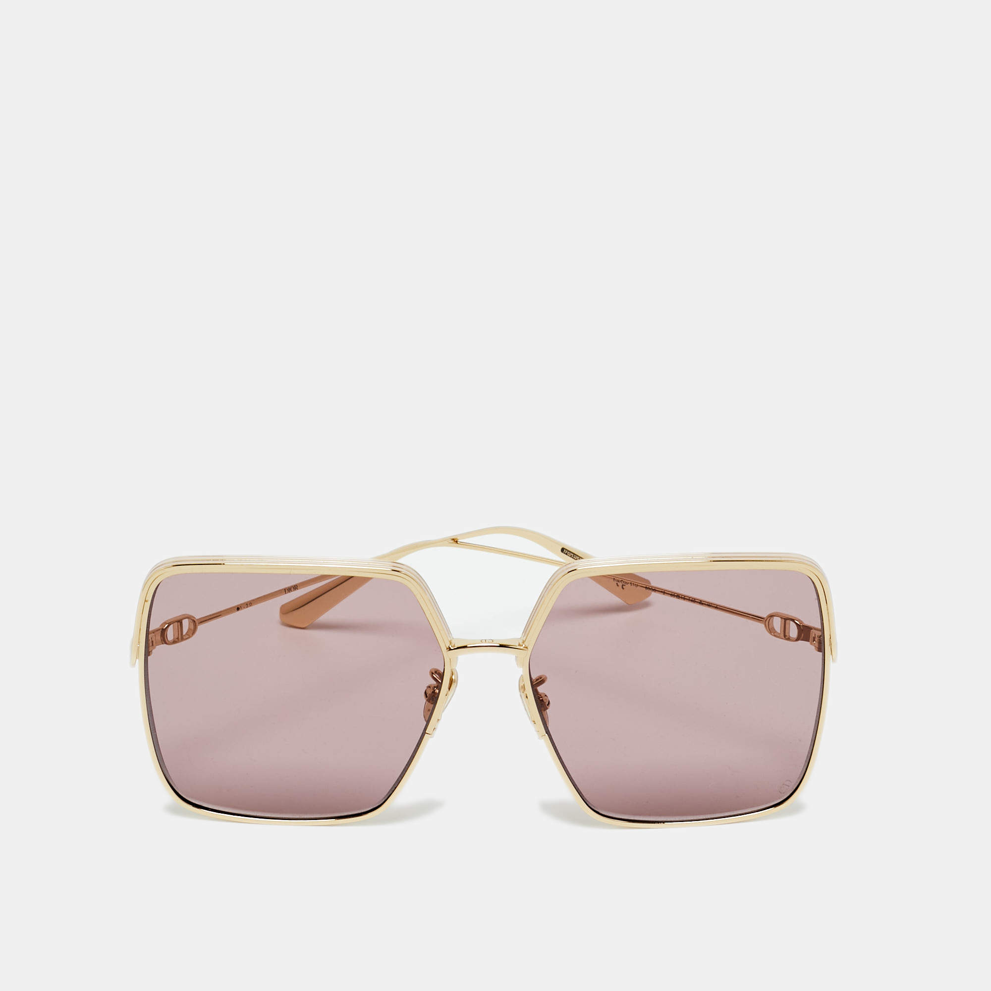 مملوكة مسبقًا نظارة شمسية ديور "إيفرديور S1U" مربعة وردية/ذهبية اللون