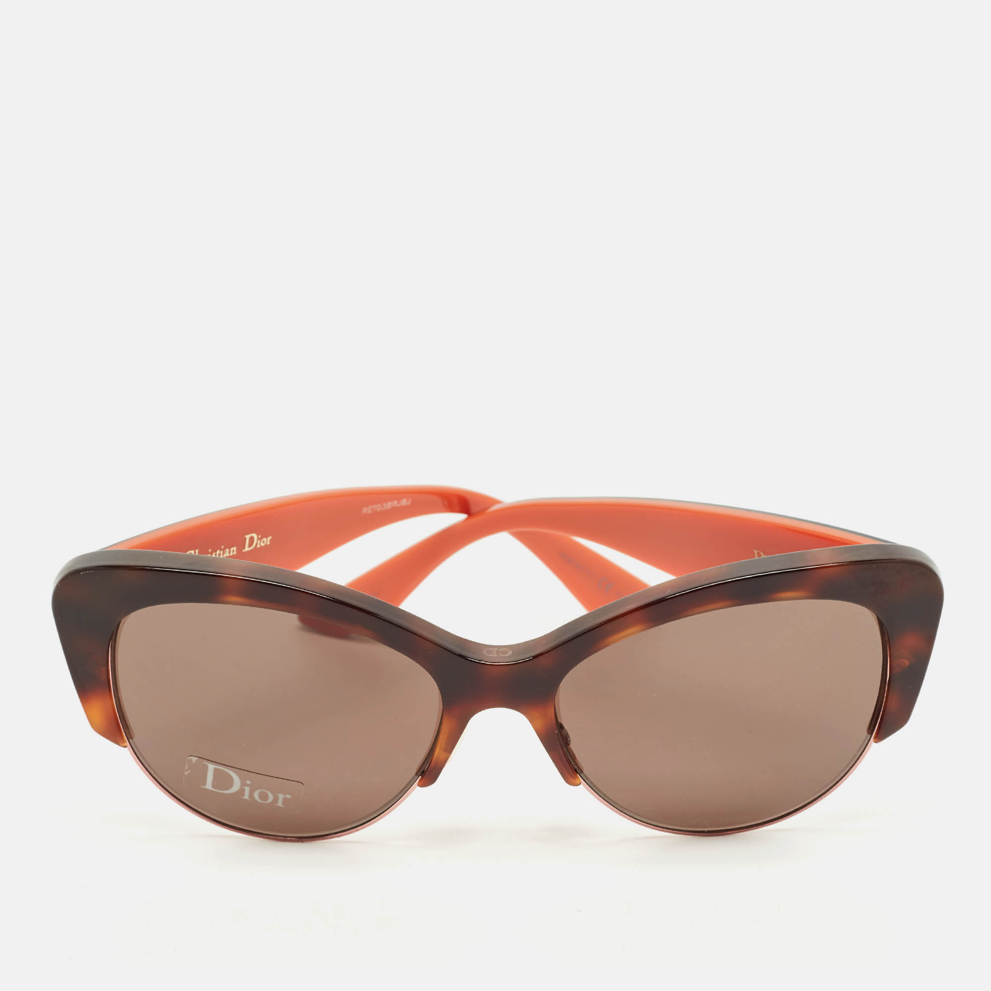 Pre Owned Dior Tortoise Brown Envol1 Butterfly Sunglasses