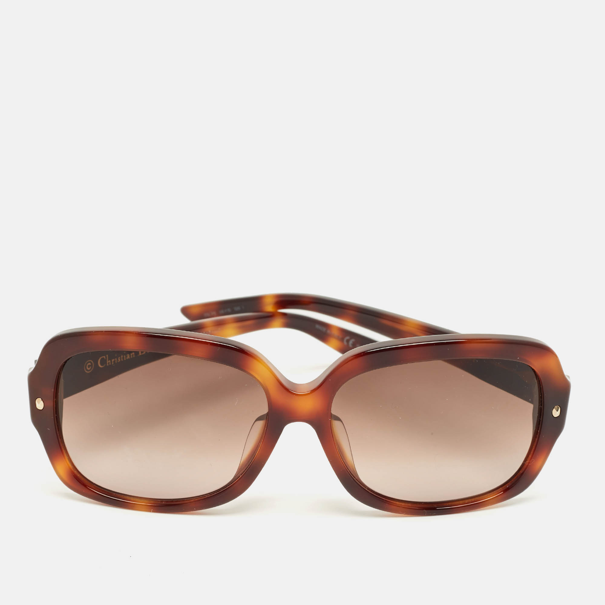 Pre Owned Dior Tortoise Brown Gradient Brillance F Crystal Square Sunglasses