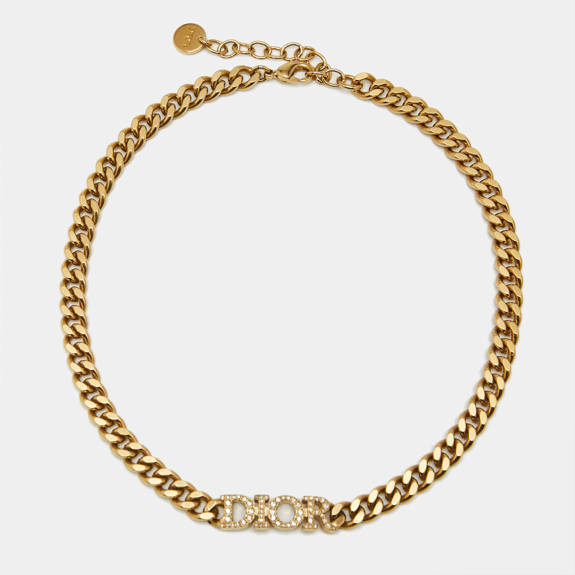 Pre Owned Dior Dio(r)evolution Crystals Gold Tone Choker