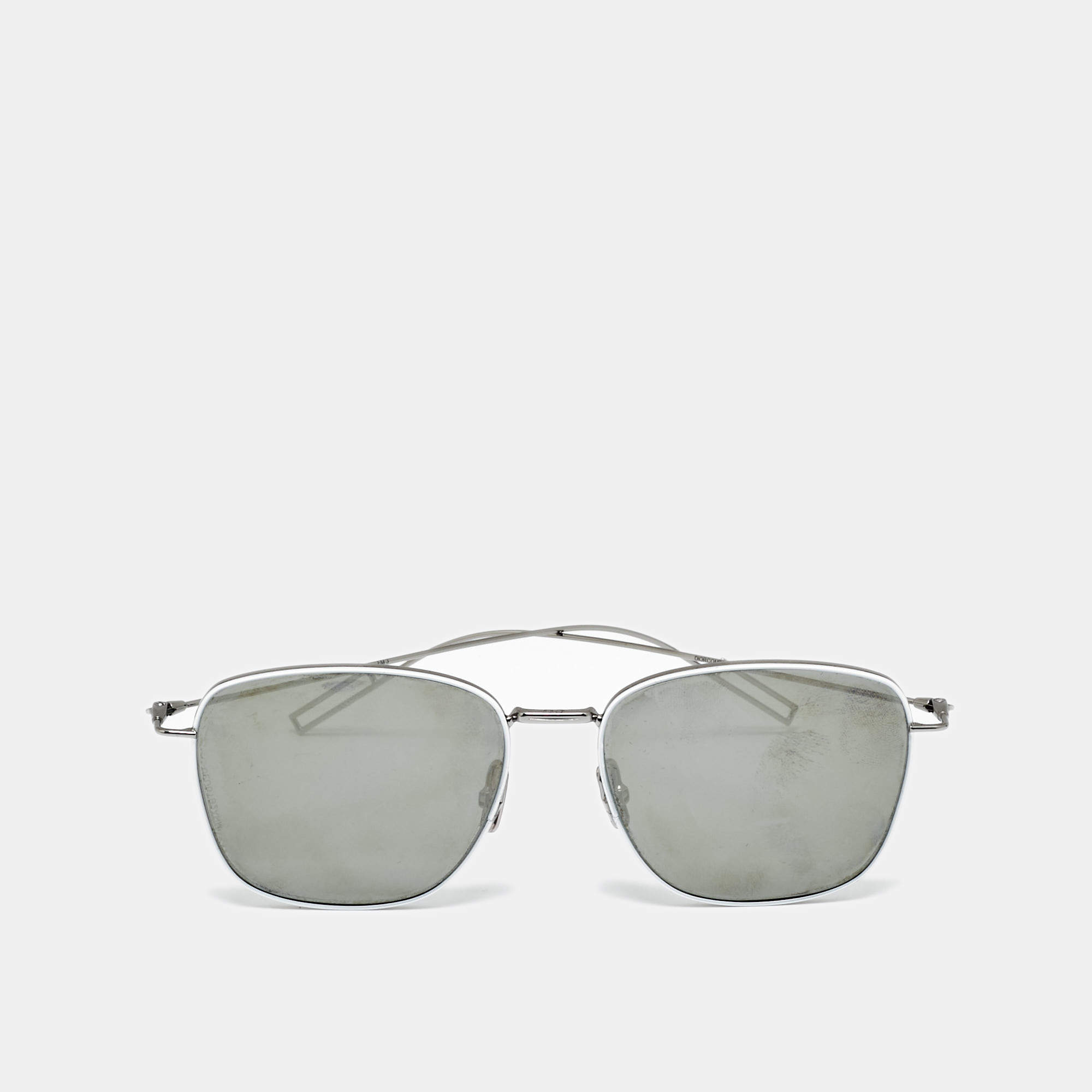 Pre Owned Dior Grey/Silver Tone Mirrored COMPOSIT 1.1 B3O0T Wayfarer Sunglasses