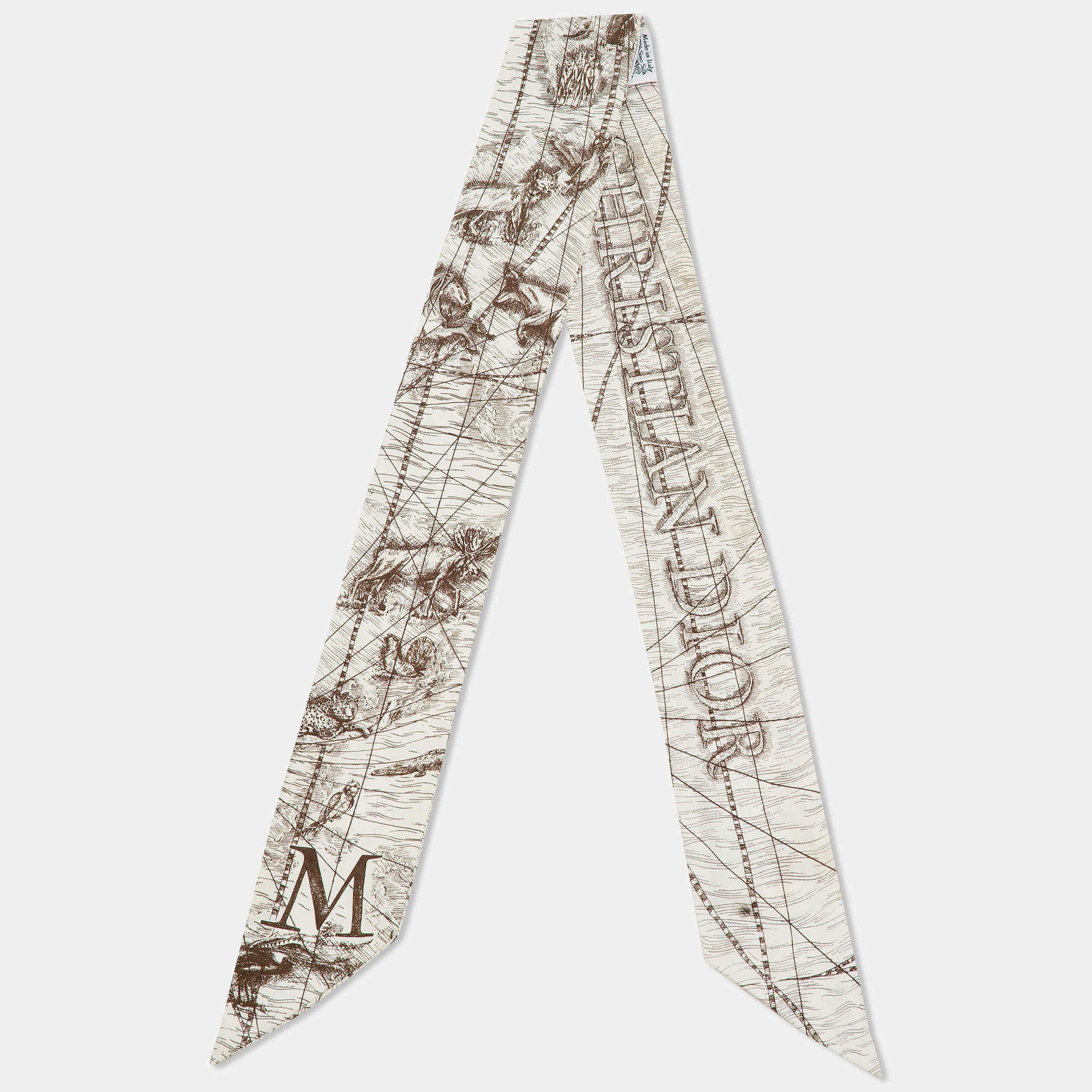Pre Owned Dior Monochrome ABCDior M 'Monde' Silk Mitzah Scarf