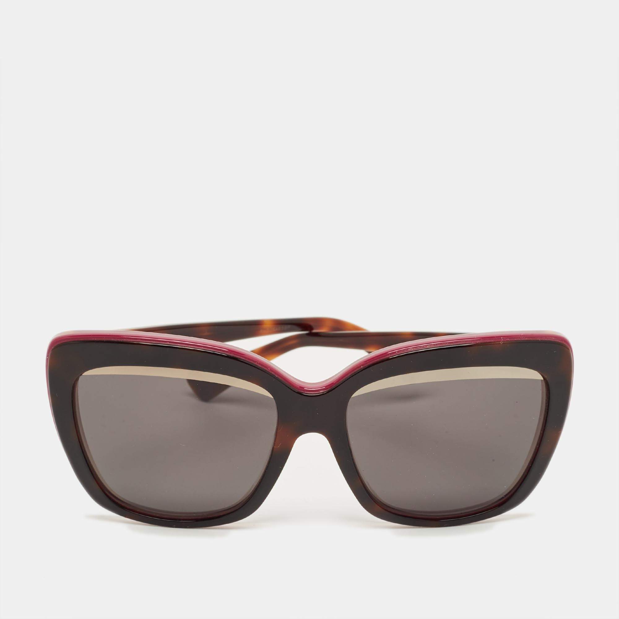 Pre Owned Dior Tortoise Brown/Magenta Graphic F 3C45S Butterfly Sunglasses