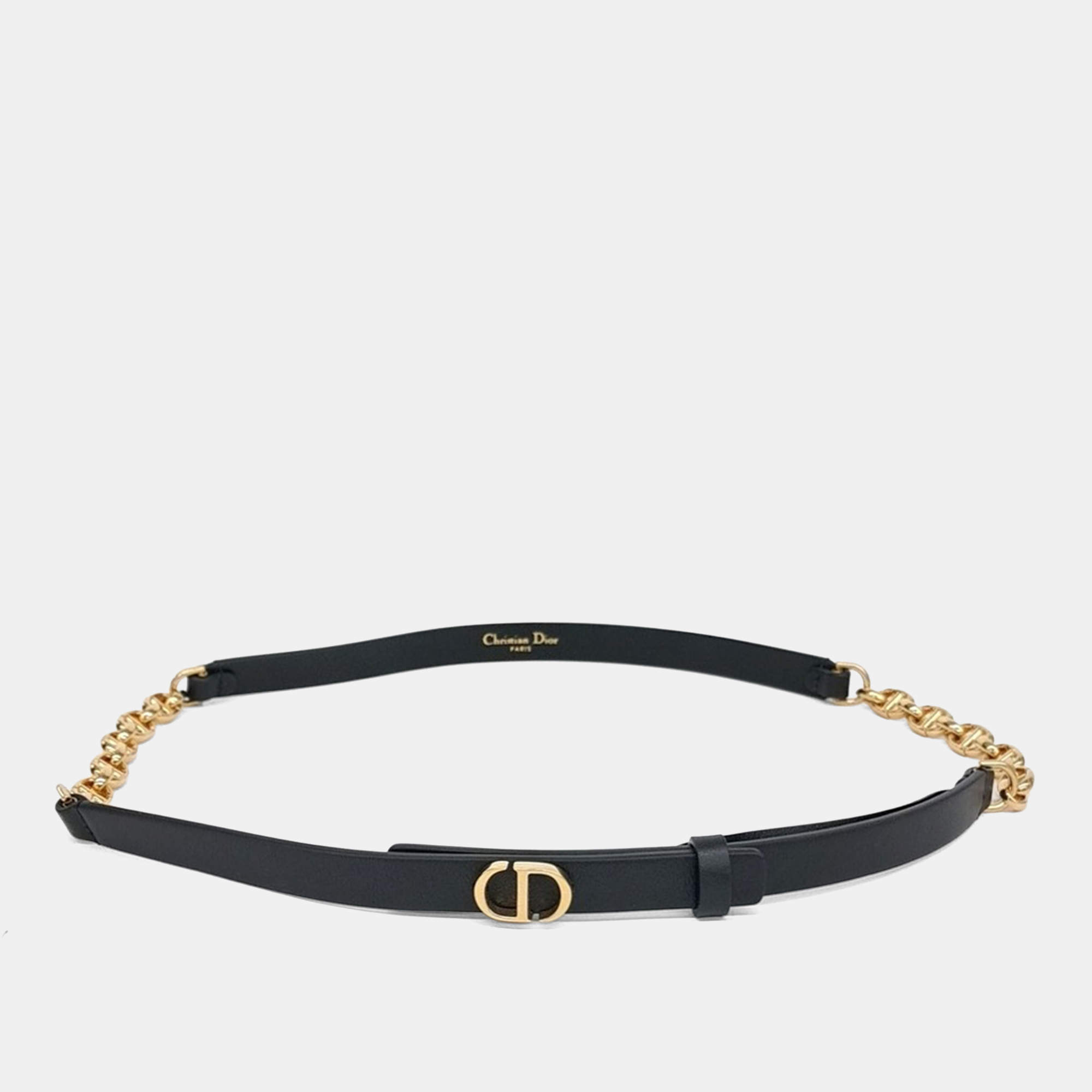 Pre Owned Dior Chain Leather Belt