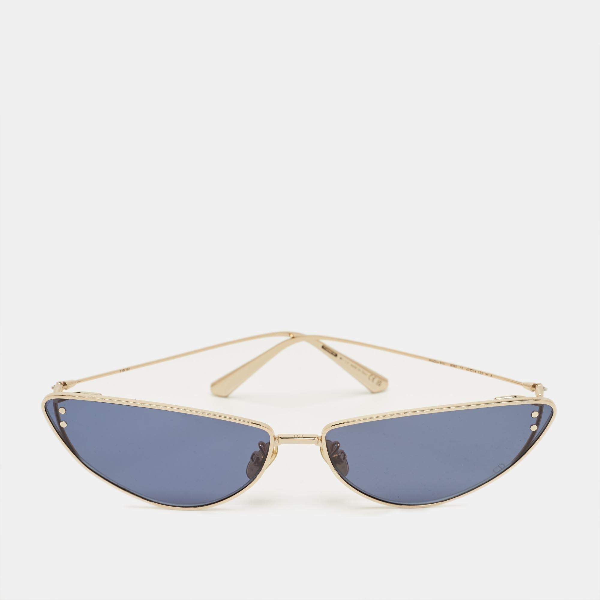 Pre Owned Dior Blue/Gold Tone MissDior B1U Cat Eye Sunglasses