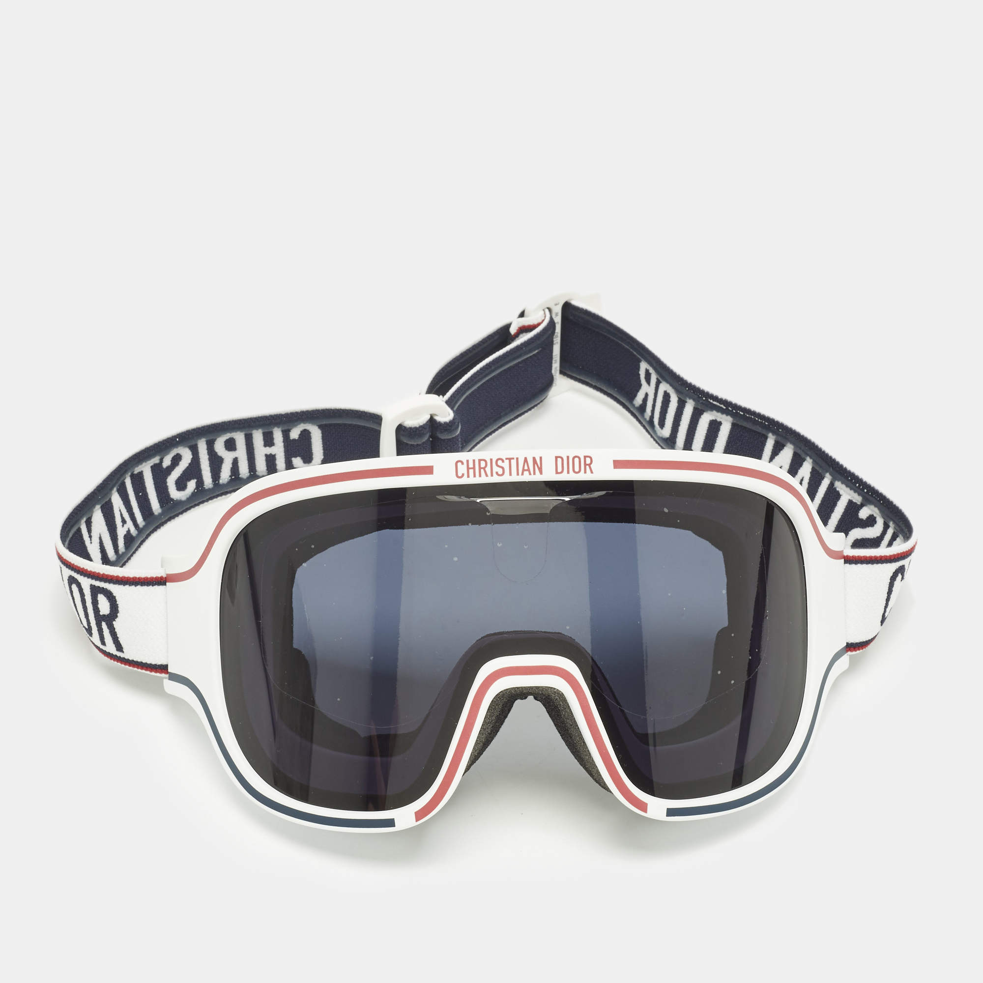 مملوكة مسبقًا Dior White/Navy Blue Alps M11 Ski Goggles