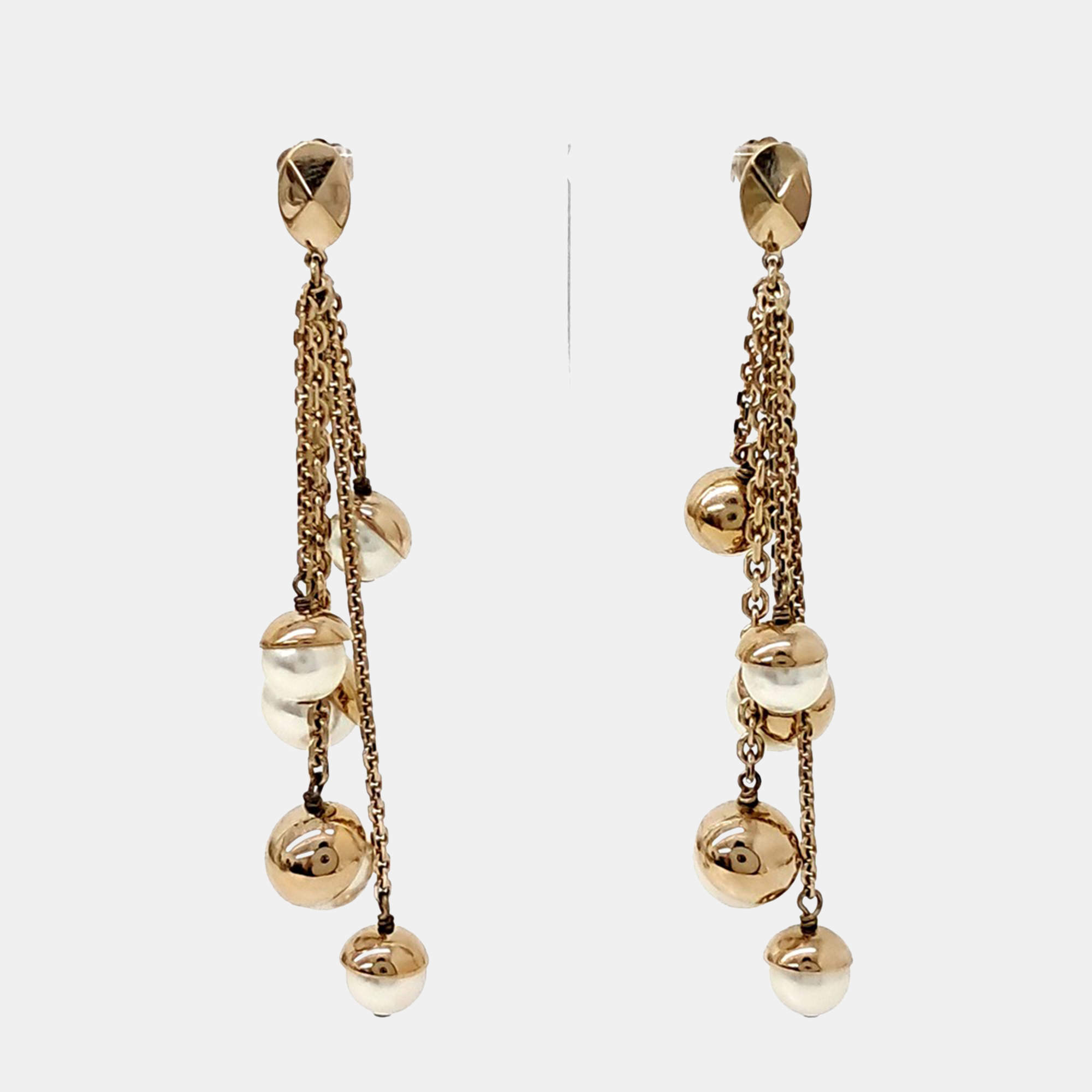 Pre Owned Dior Gold Plated Pearl earrings