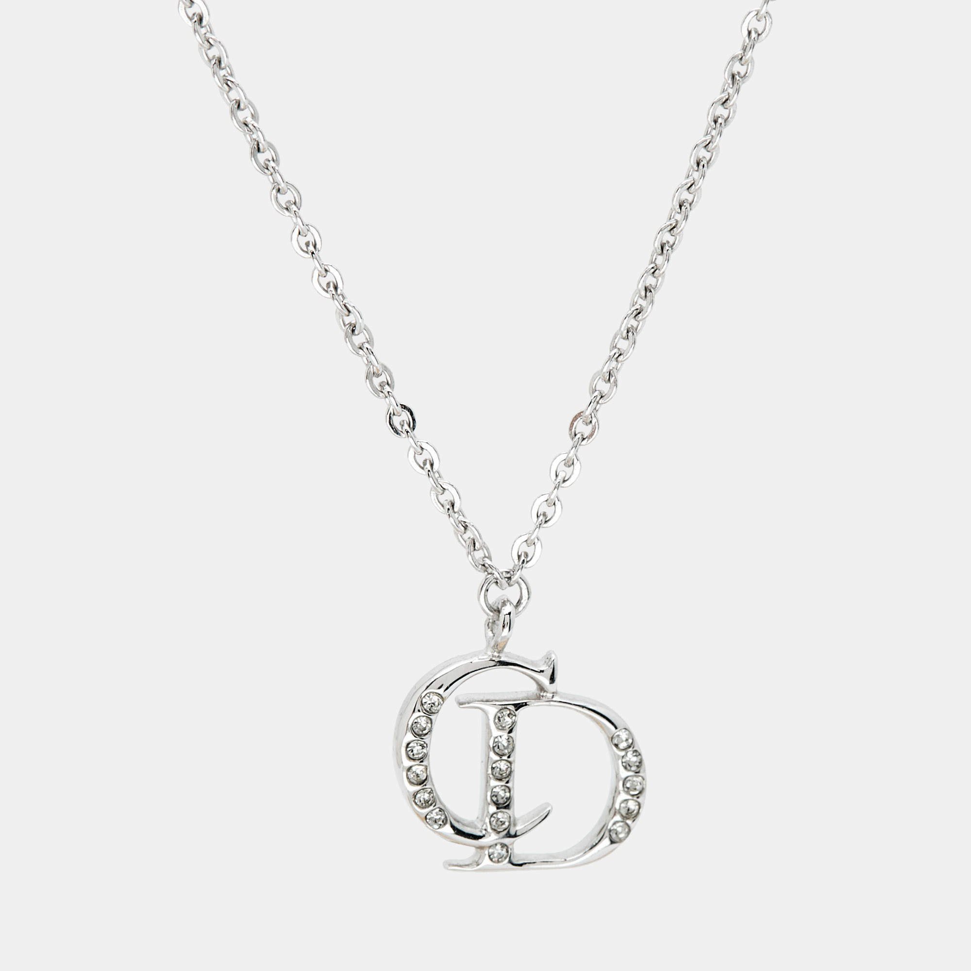 مملوكة مسبقًا Dior CD Silver Tone Necklace