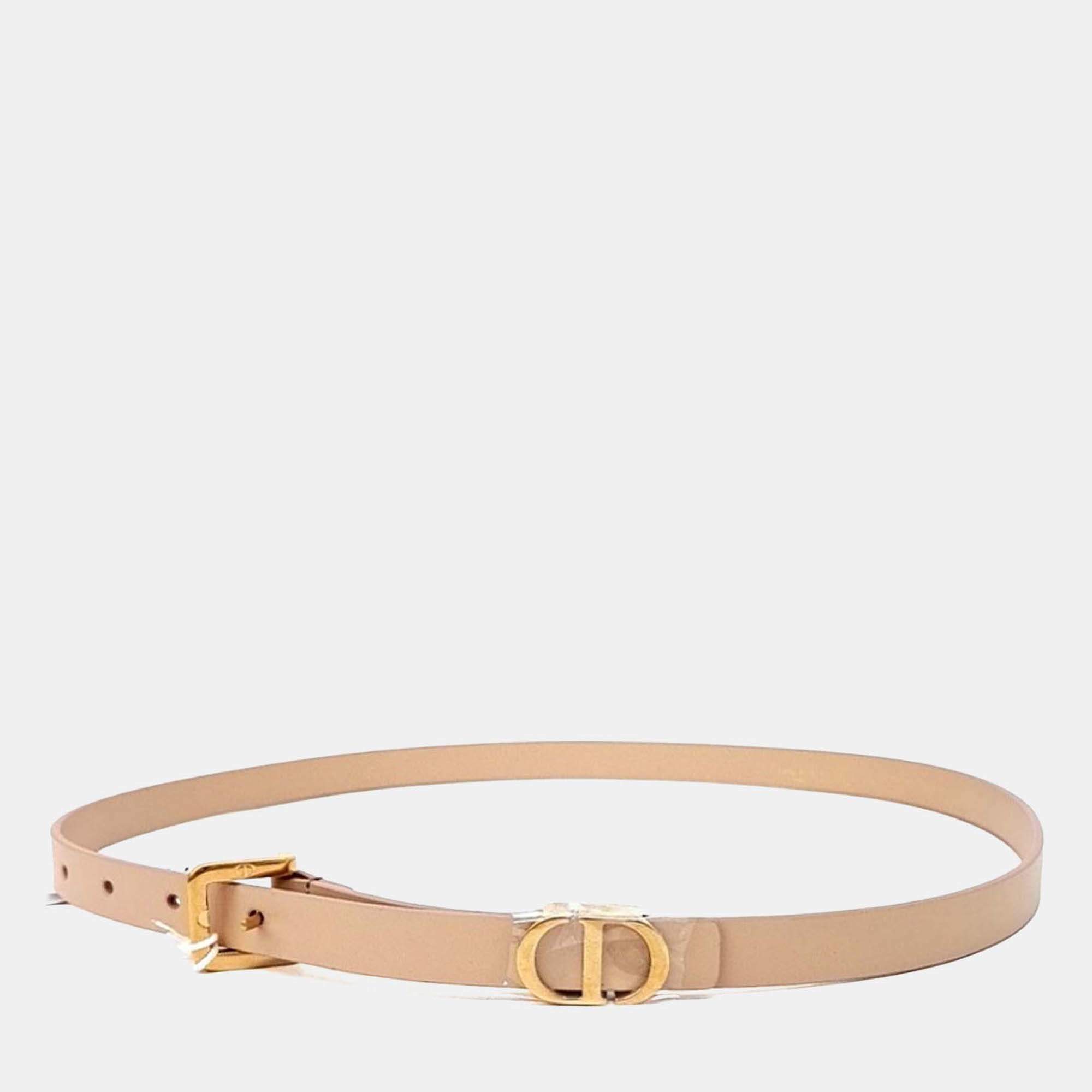 مملوكة مسبقًا Dior Leather Sand Rose Belt