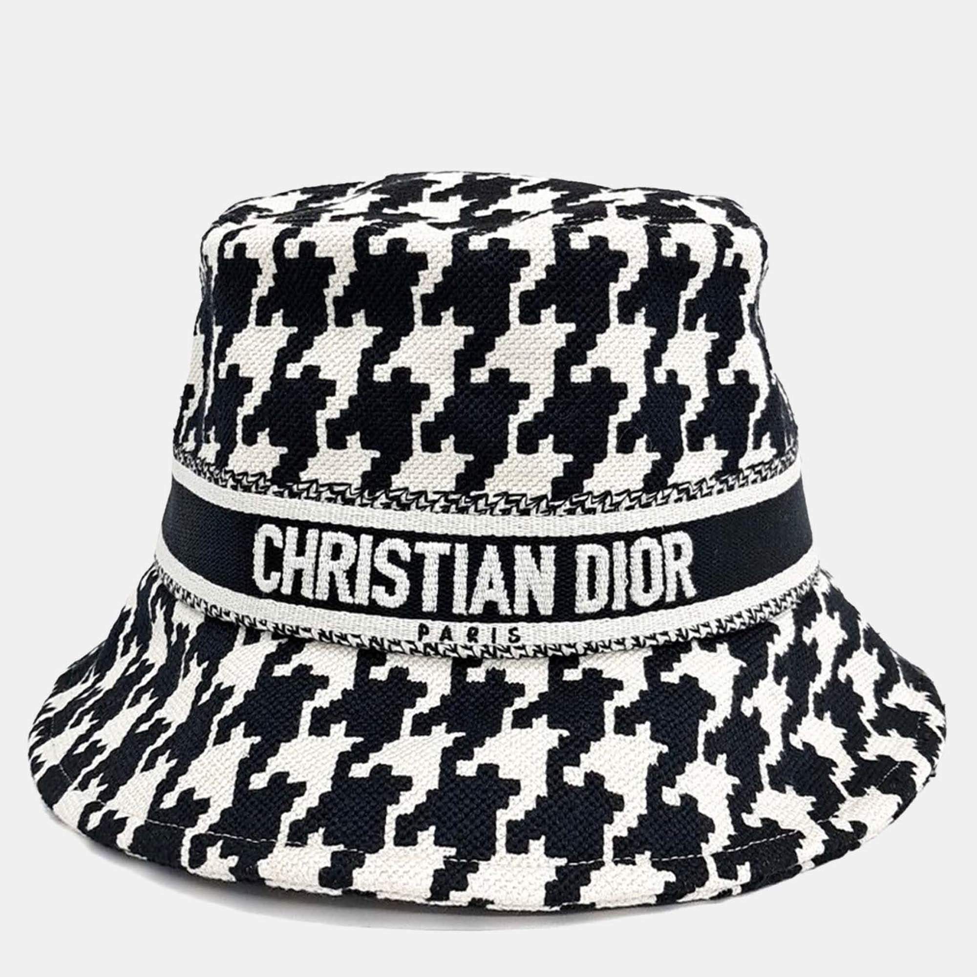 مملوكة مسبقًا Dior Black & White Cotton Bucket Hat