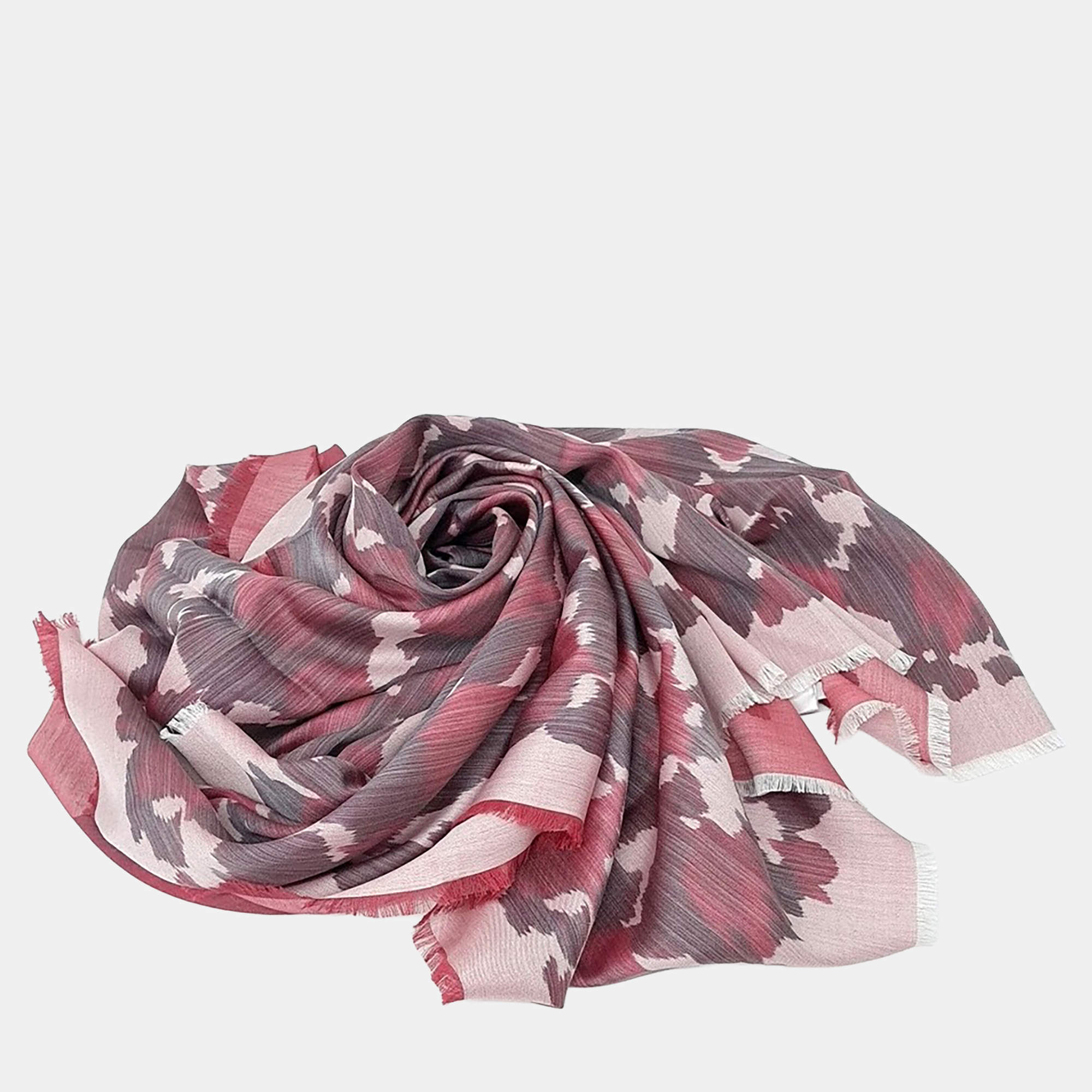 Pre Owned Christian Dior Red Silk, Wool Shawl and Muffler