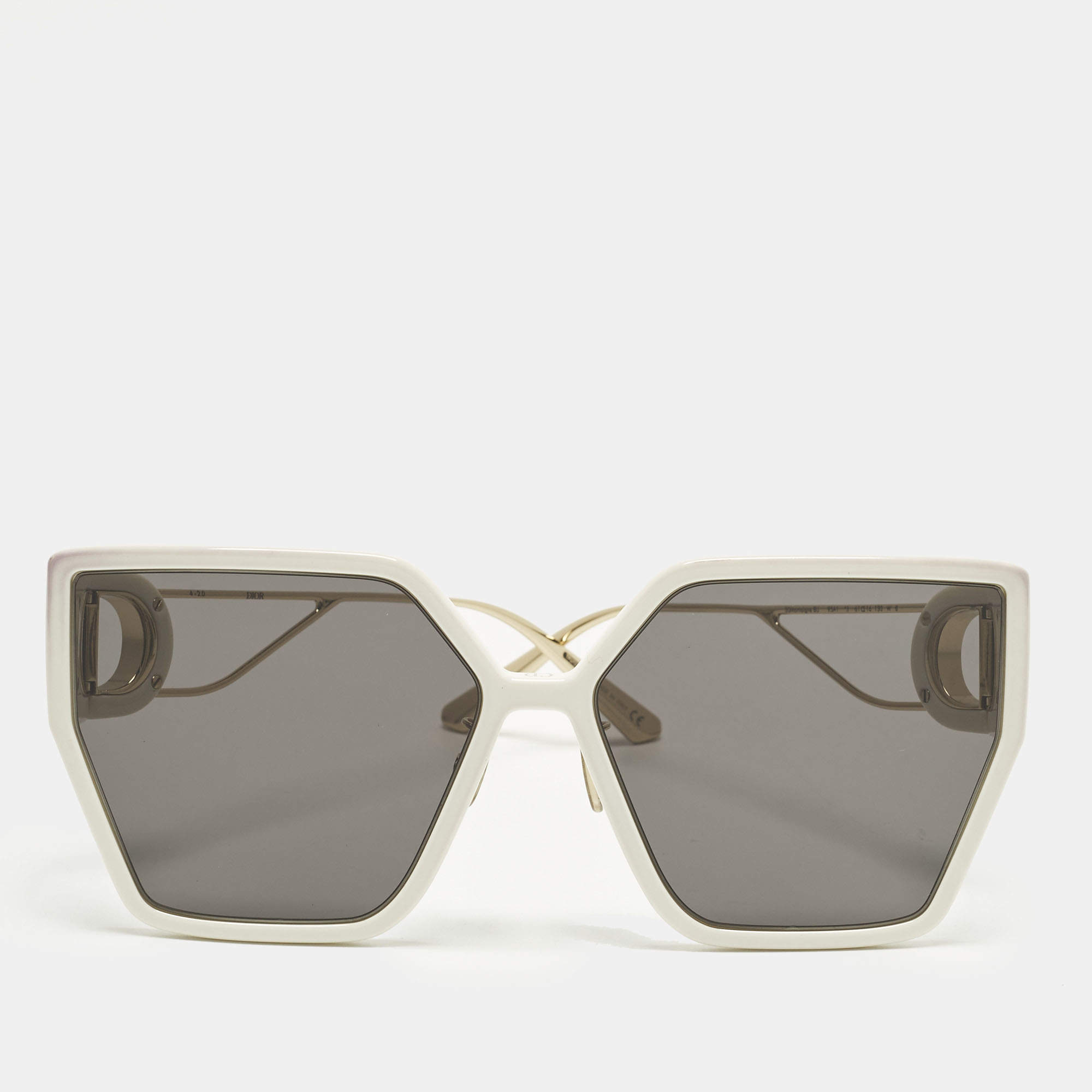 مملوكة مسبقًا نظارة شمسية ديور بيضاء/سوداء 30مونتين بو كبيرة الحجم