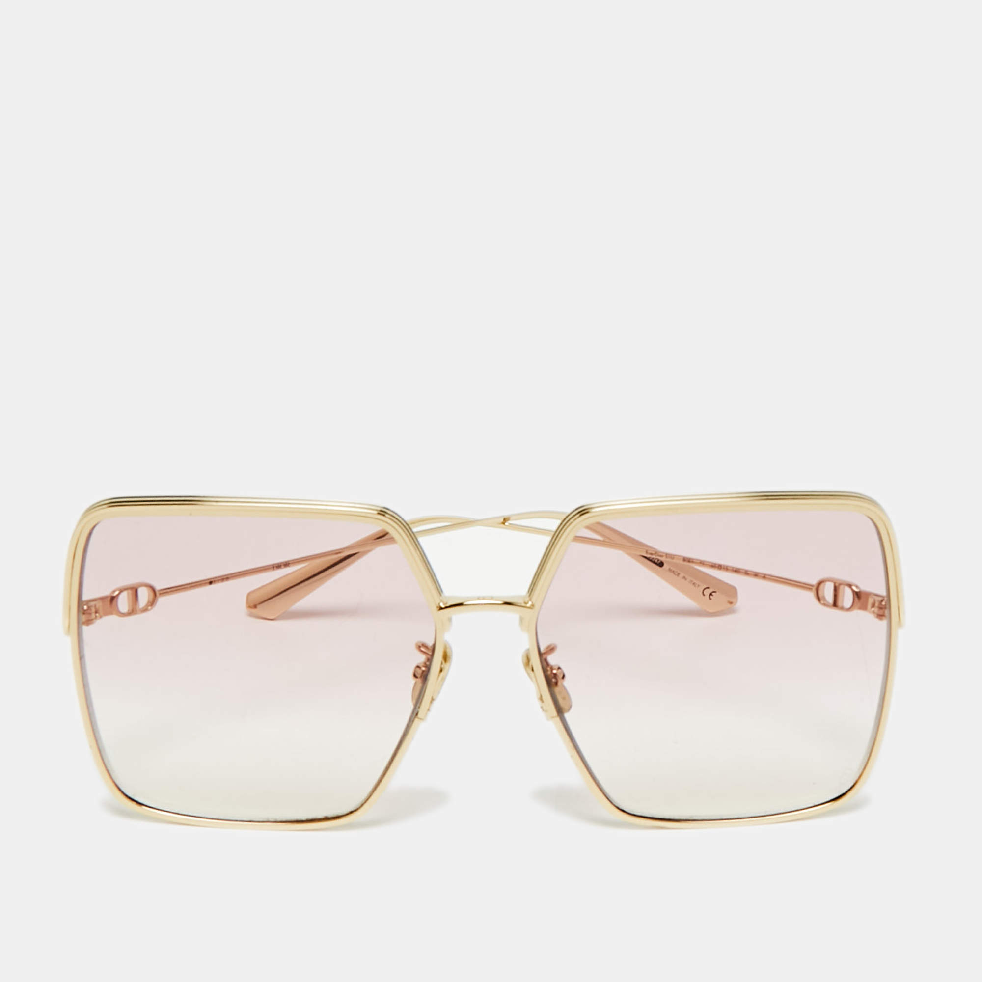 Pre Owned Dior Pink/Gold Tone Gradient EverDior S1U Square Sunglasses