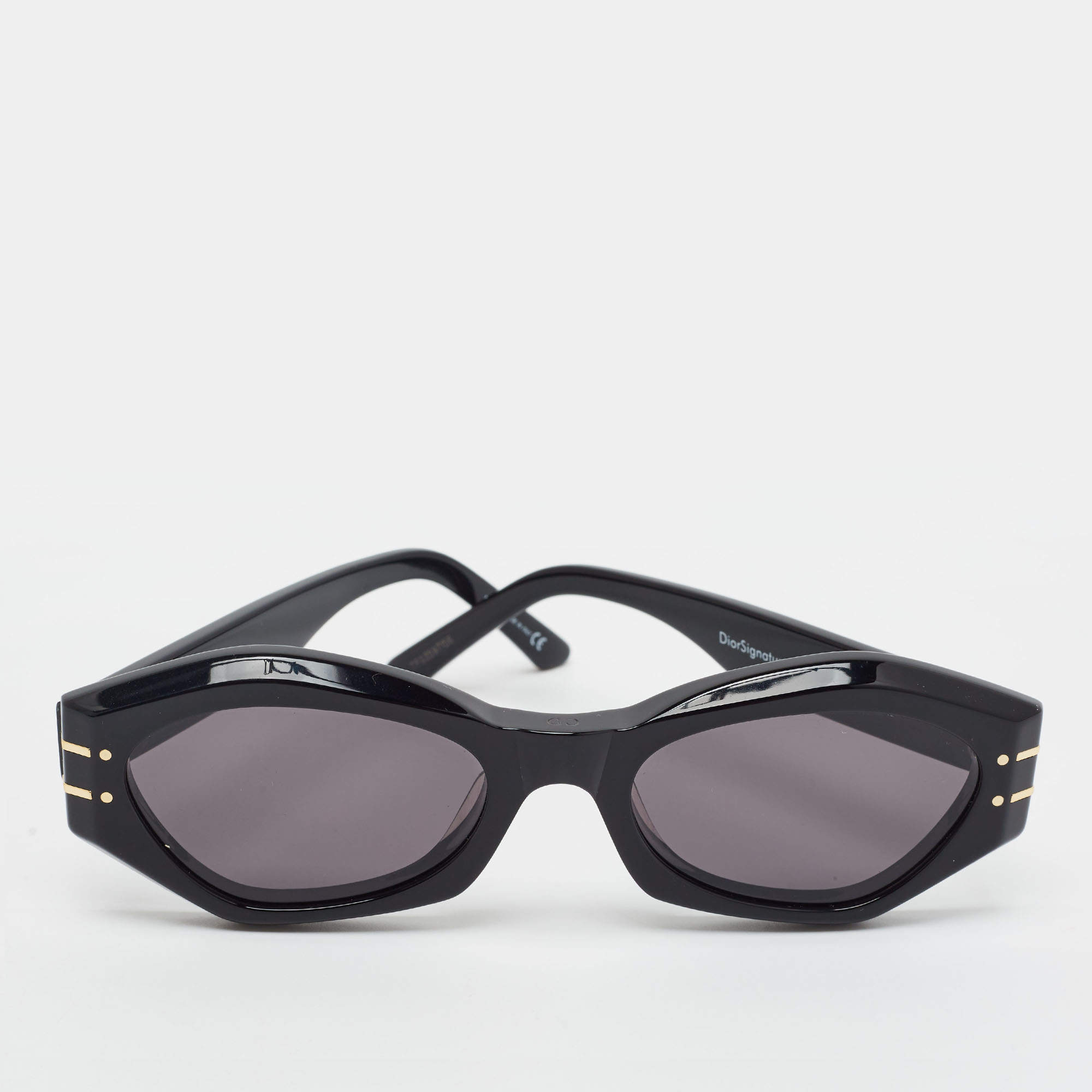 Pre Owned Dior Black Signature B1U 13A5 Cat Eye Sunglasses